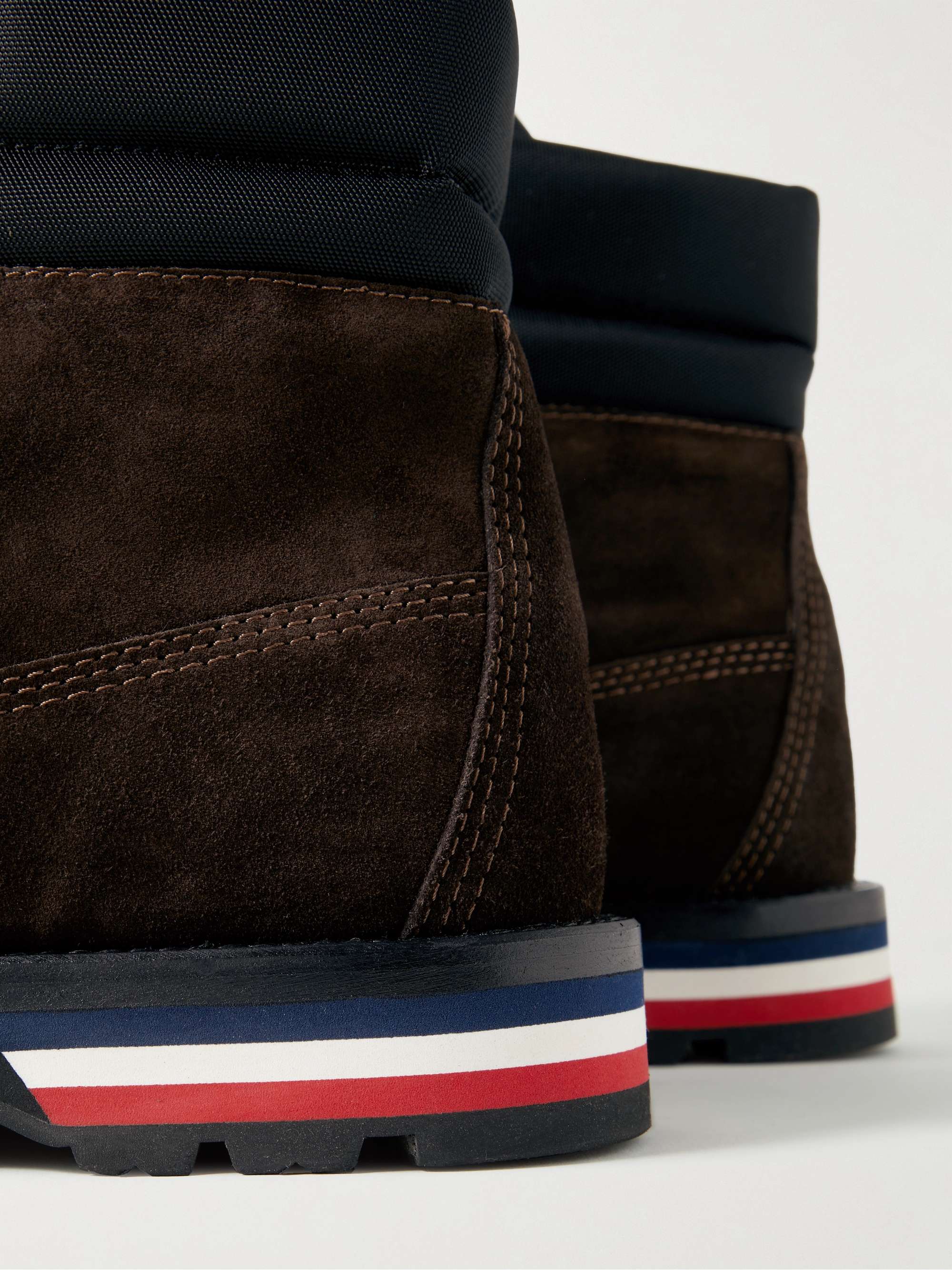 MONCLER Vancouver Shell-Trimmed Suede Hiking Boots
