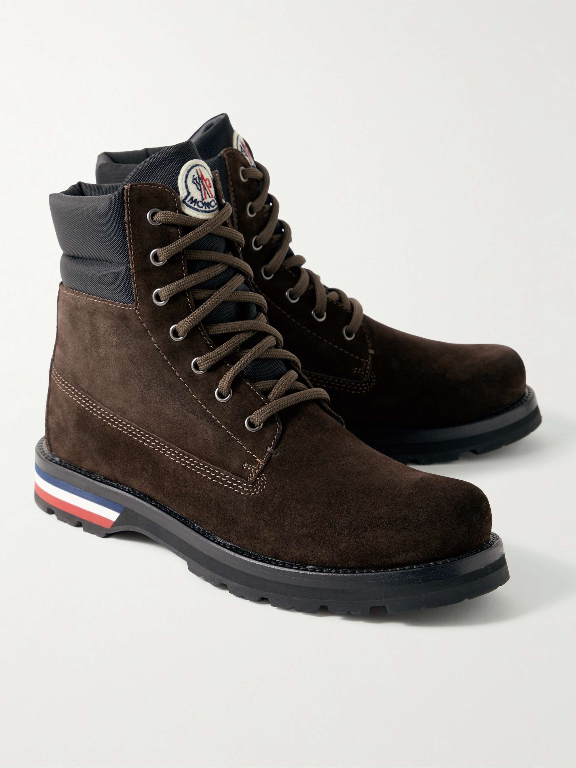 MONCLER Vancouver Shell-Trimmed Suede Hiking Boots