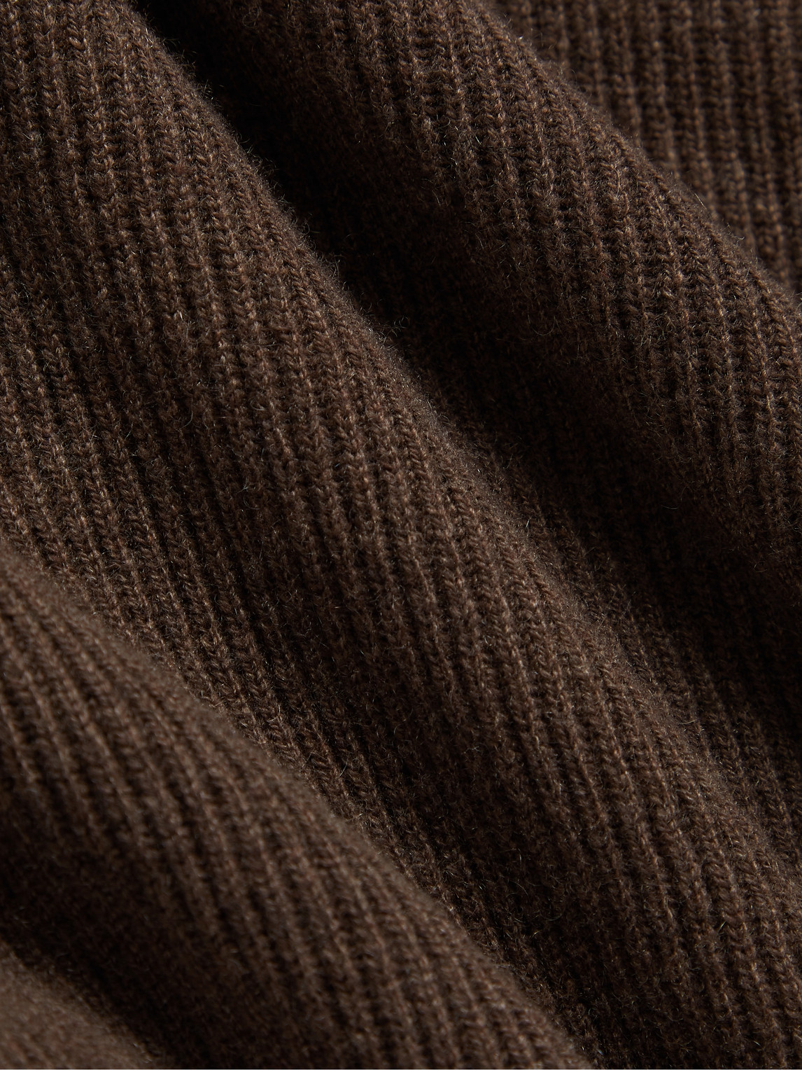 Shop The Row Daniel Ribbed Cashmere Mock-neck Sweater In Brown