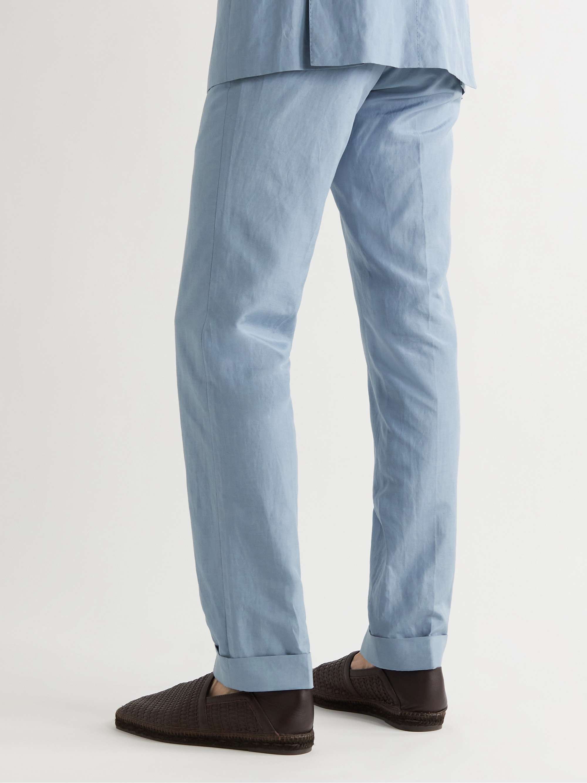 TOM FORD Shelton Slim-Fit Silk and Linen-Blend Suit Trousers
