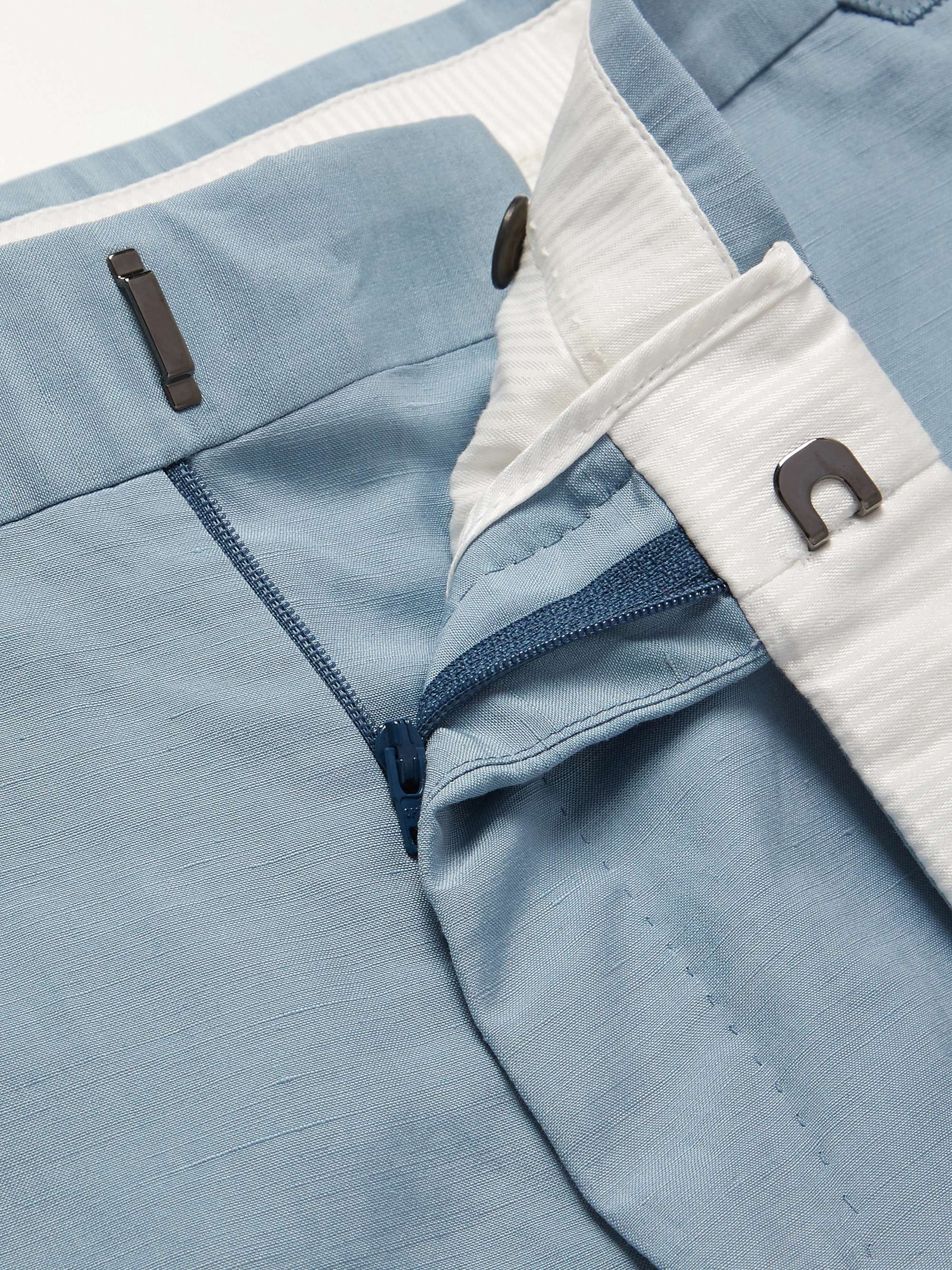 TOM FORD Shelton Slim-Fit Silk and Linen-Blend Suit Trousers