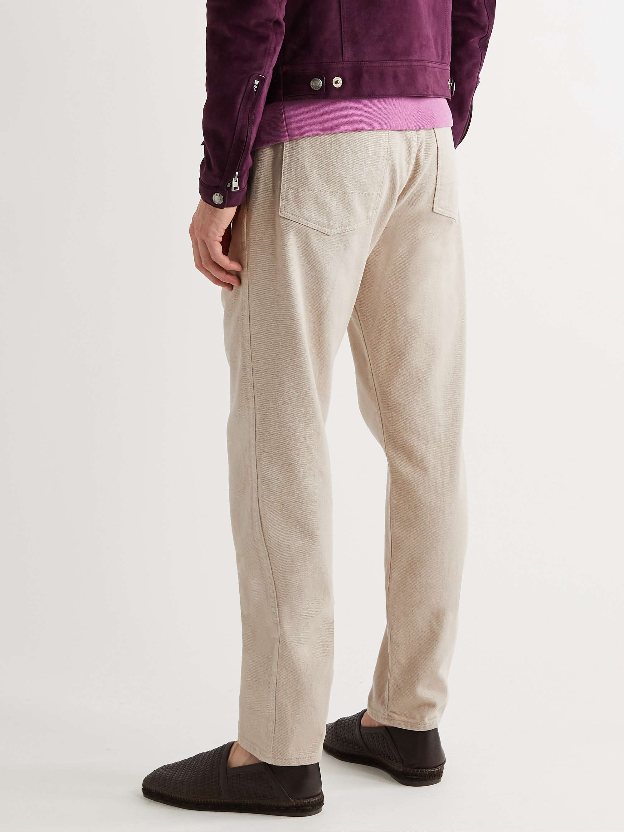 TOM FORD Slim-Fit Pleated Stretch-Denim Jeans