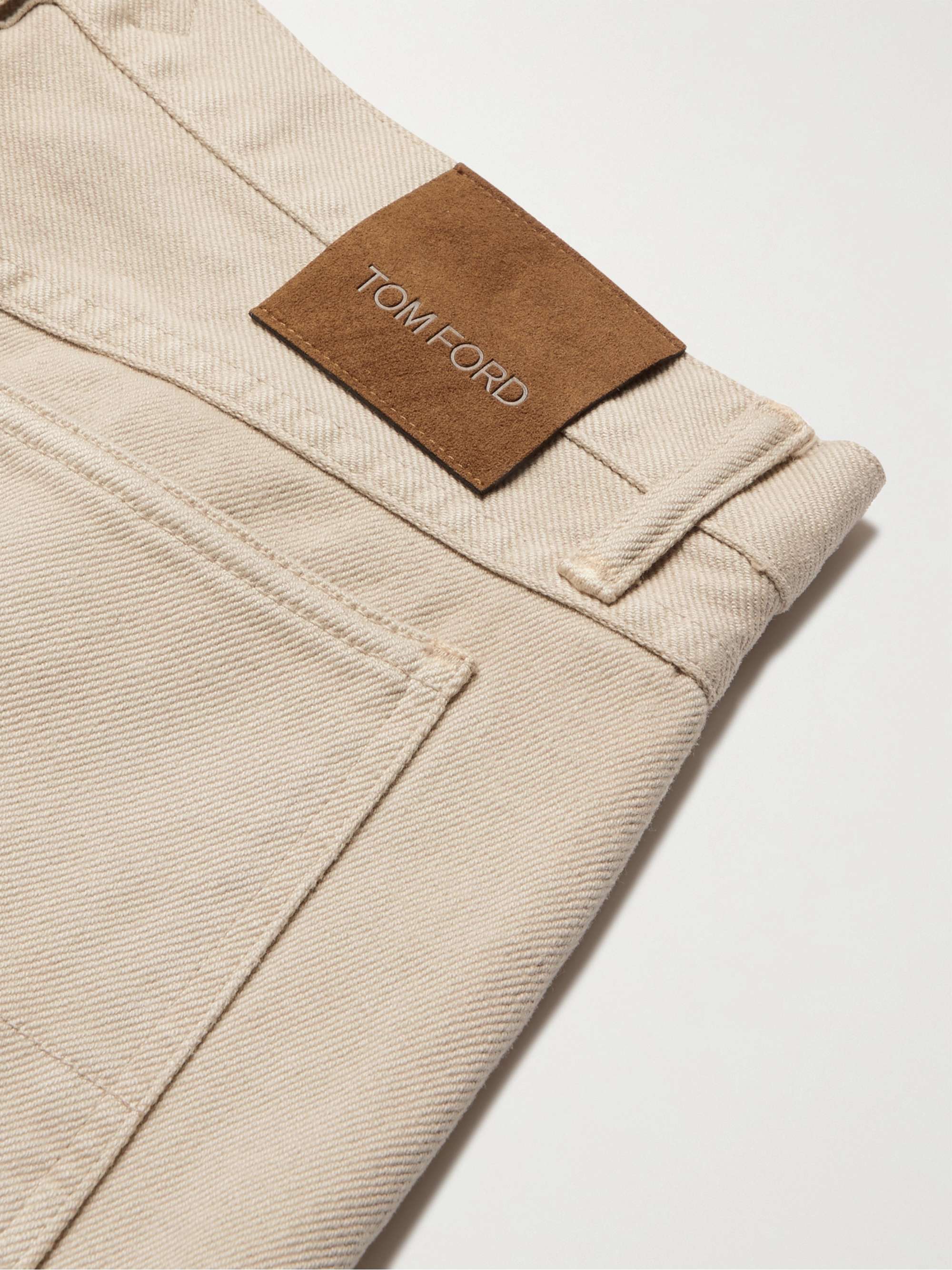 TOM FORD Slim-Fit Pleated Stretch-Denim Jeans