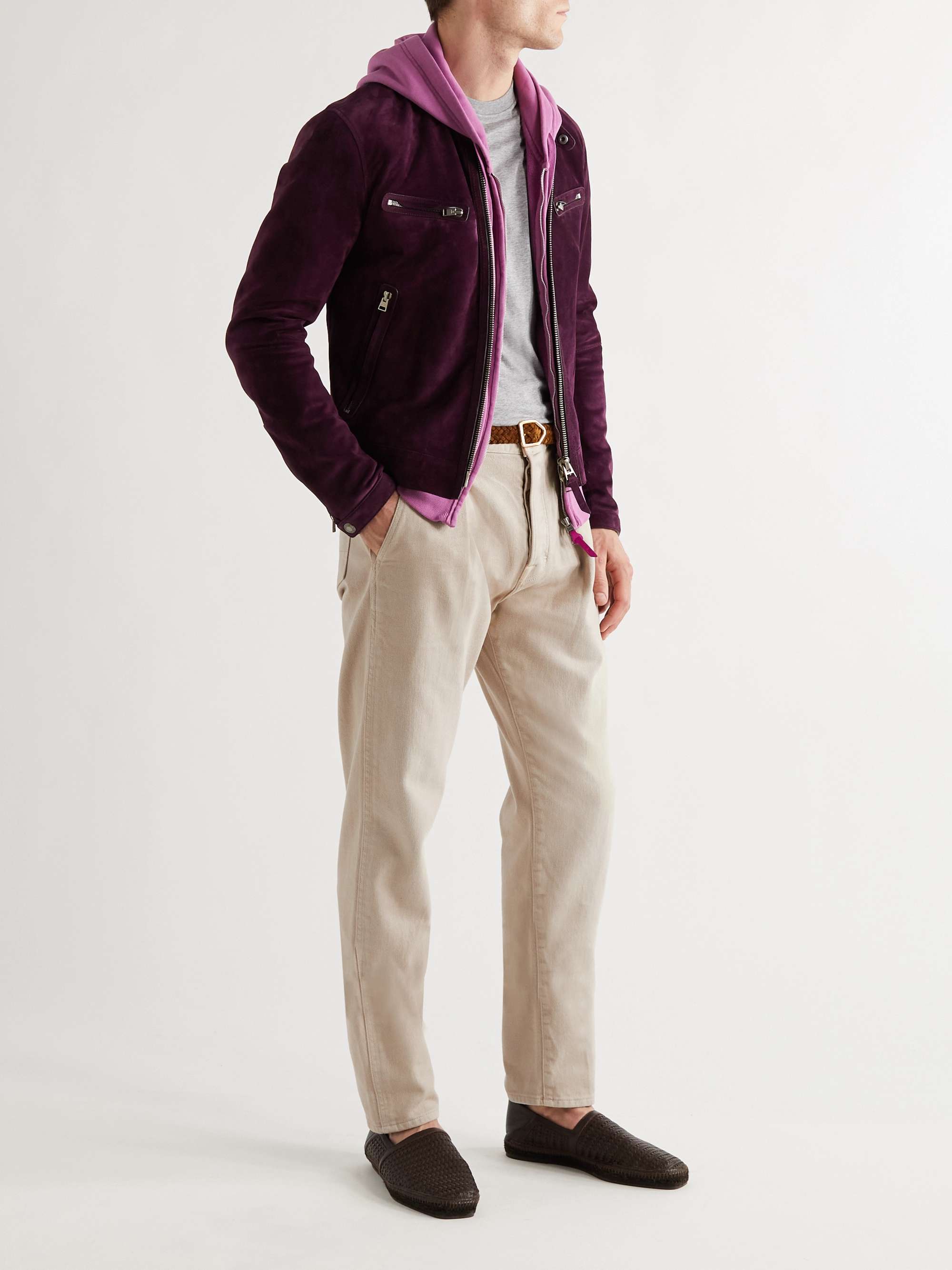 TOM FORD Slim-Fit Pleated Stretch-Denim Jeans