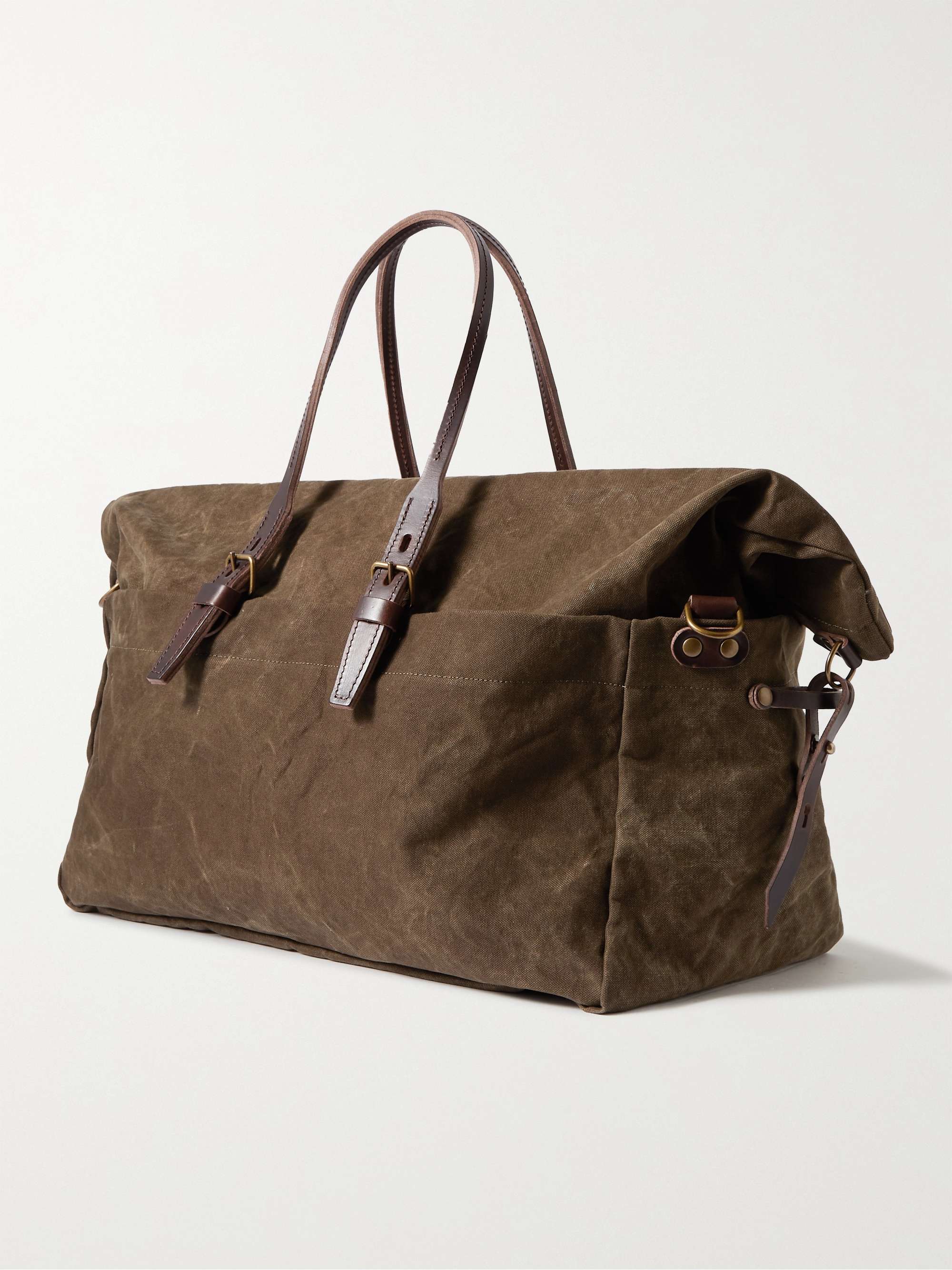 BLEU DE CHAUFFE Cabine Leather-Trimmed Cotton-Canvas Holdall