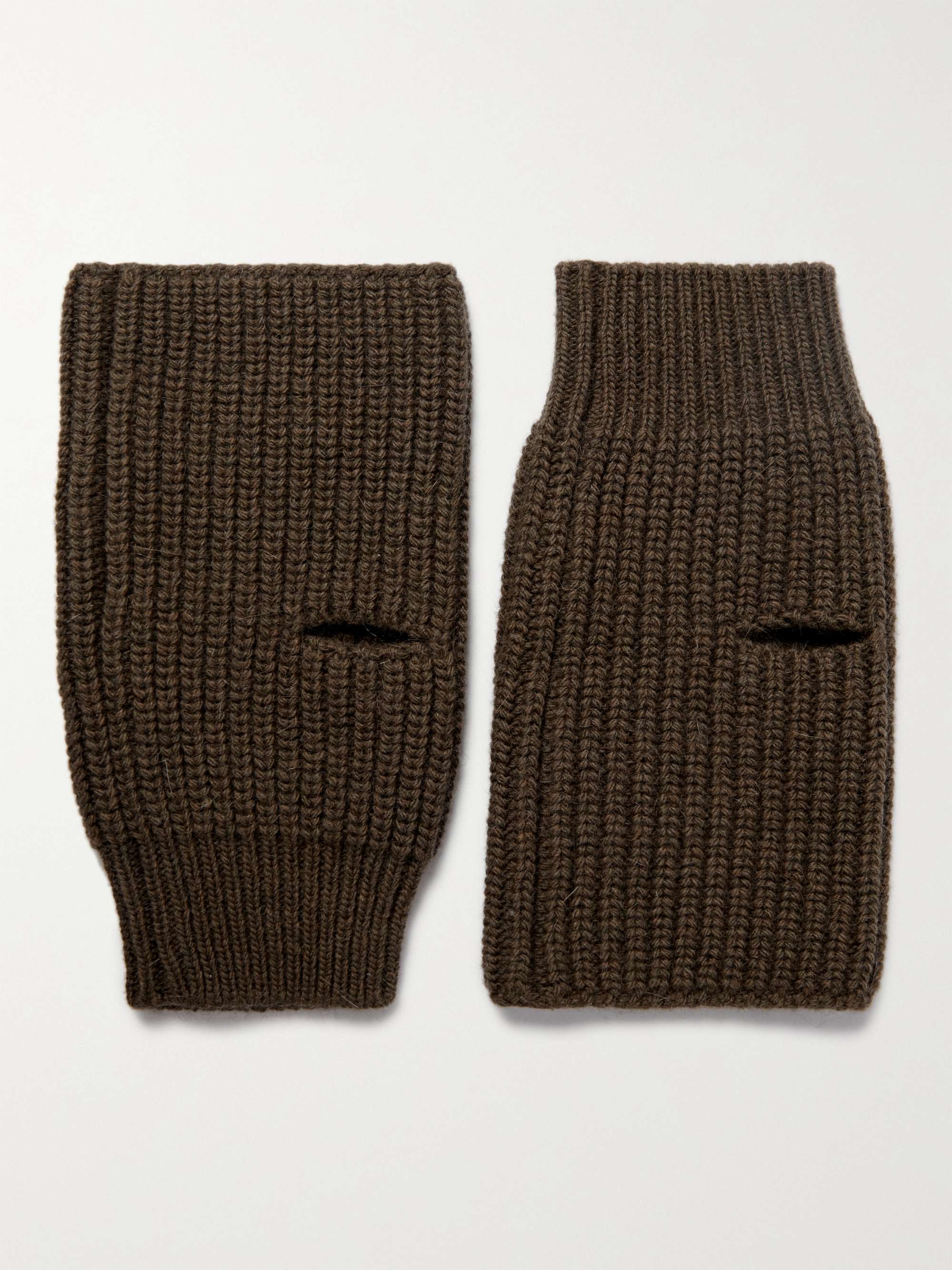 CELINE HOMME Logo-Embroidered Wool-Blend Gloves