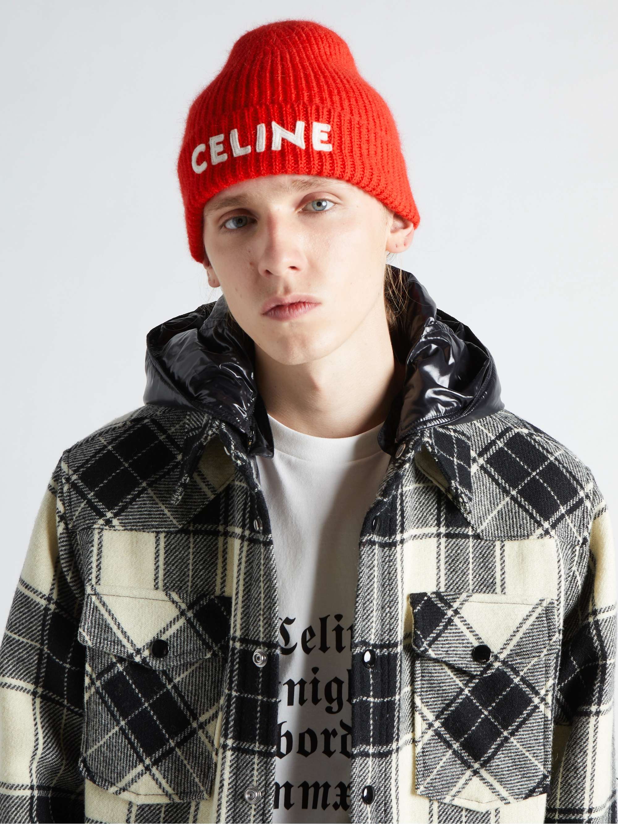 CELINE HOMME Logo-Appliquéd Ribbed Wool Beanie