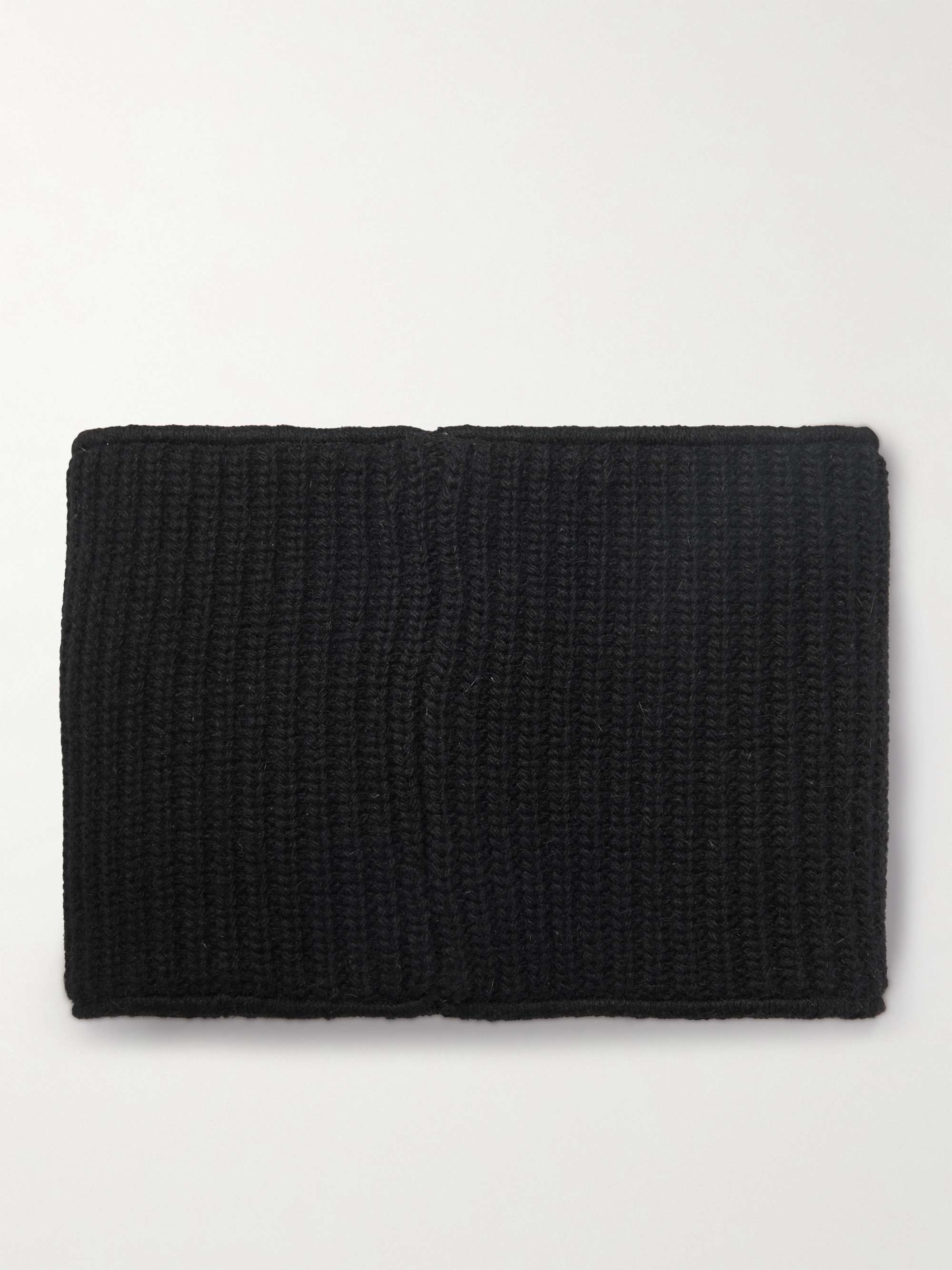 CELINE HOMME Logo-Appliquéd Ribbed Wool Balaclava
