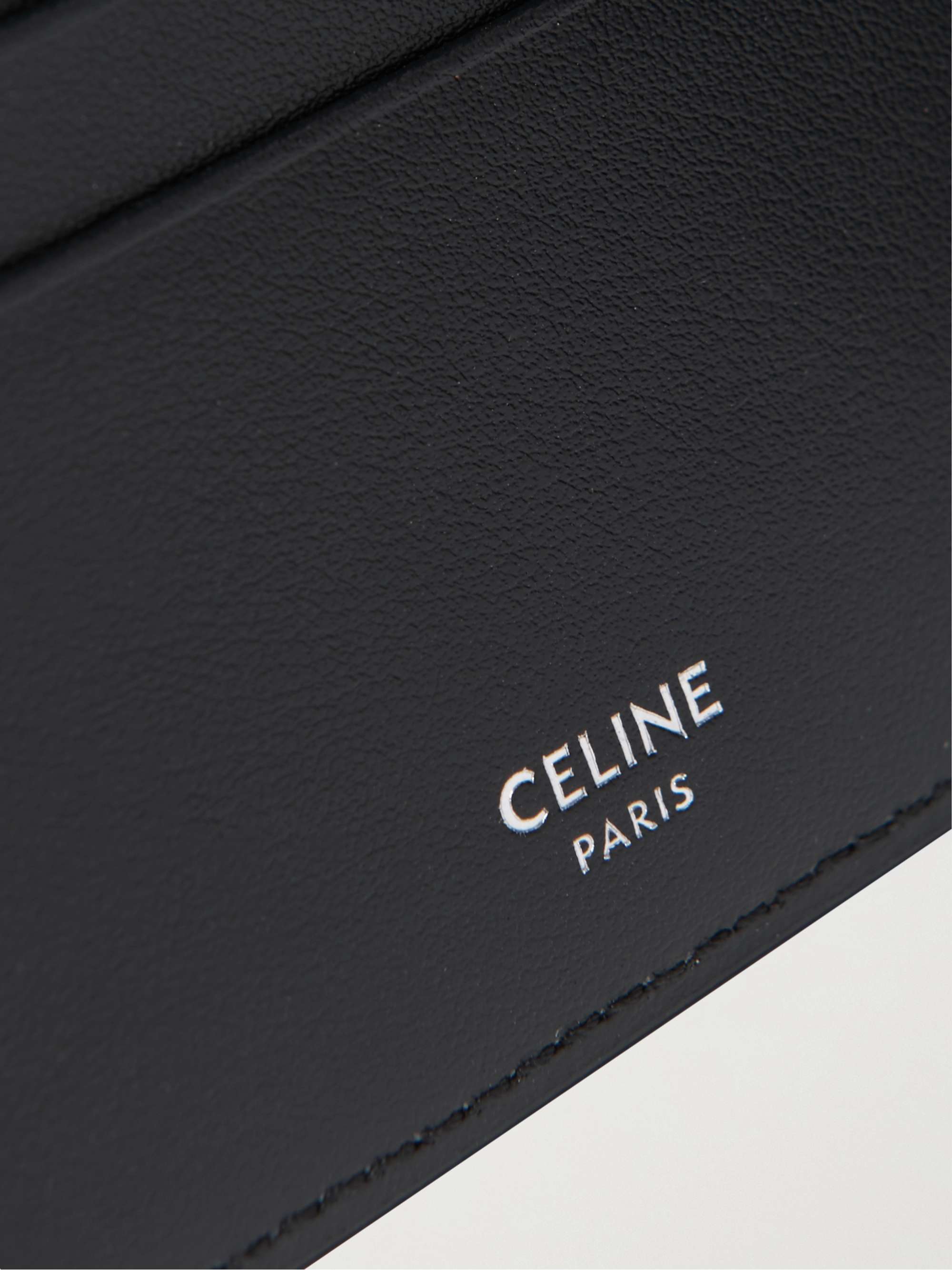 CELINE, Logo-Print Leather Cardholder, Men, Green