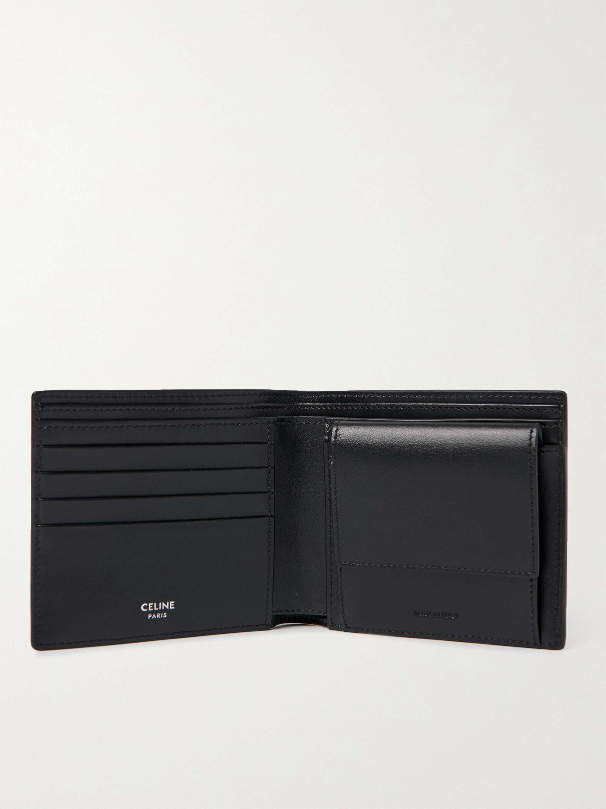 Black Logo-Print Leather Cardholder | CELINE HOMME | MR PORTER