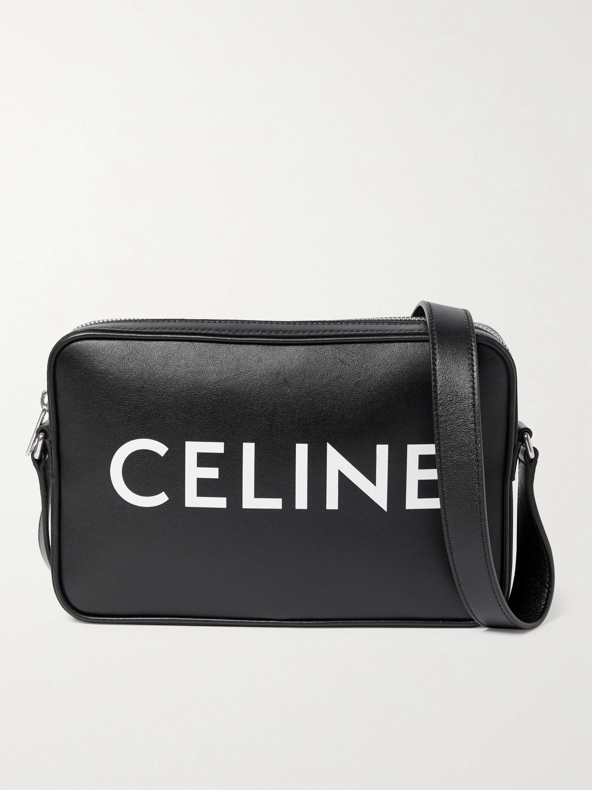 CELINE HOMME Triomphe Mini Leather-Trimmed Monogrammed Coated