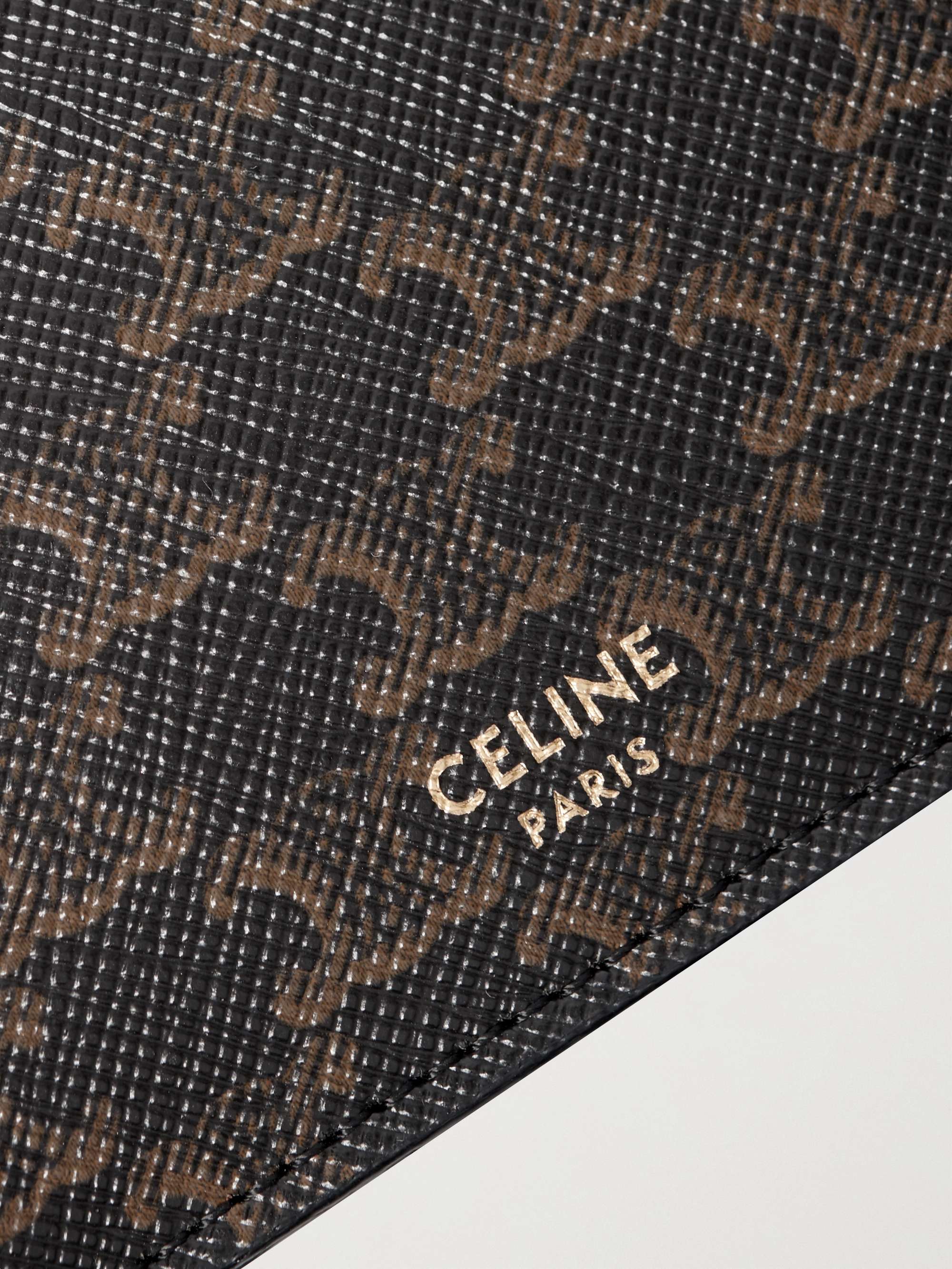 CELINE HOMME Triomphe Logo-Print Coated-Canvas Billfold Wallet