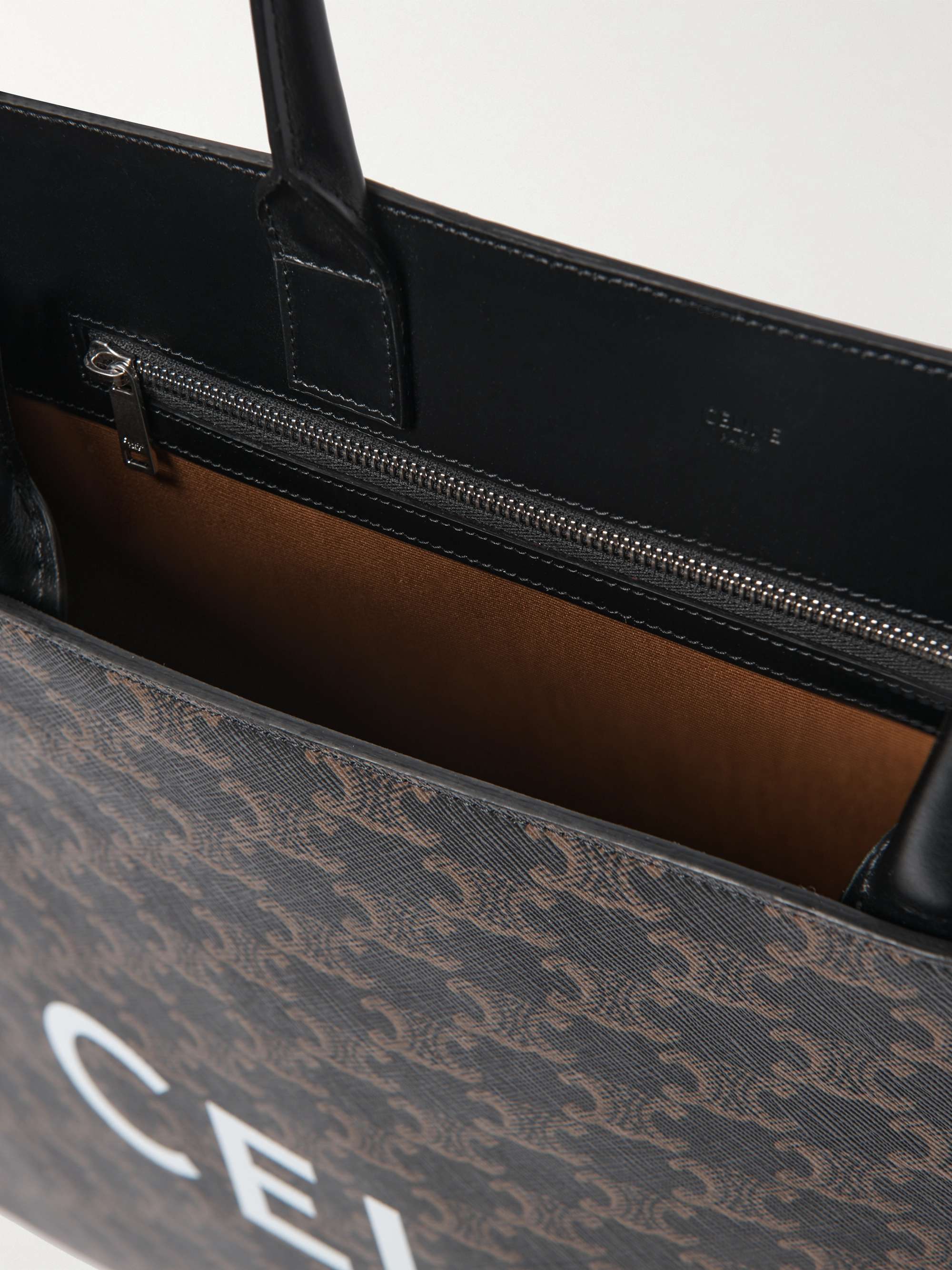 CELINE HOMME Triomphe Logo-Print Coated-Canvas Tote Bag