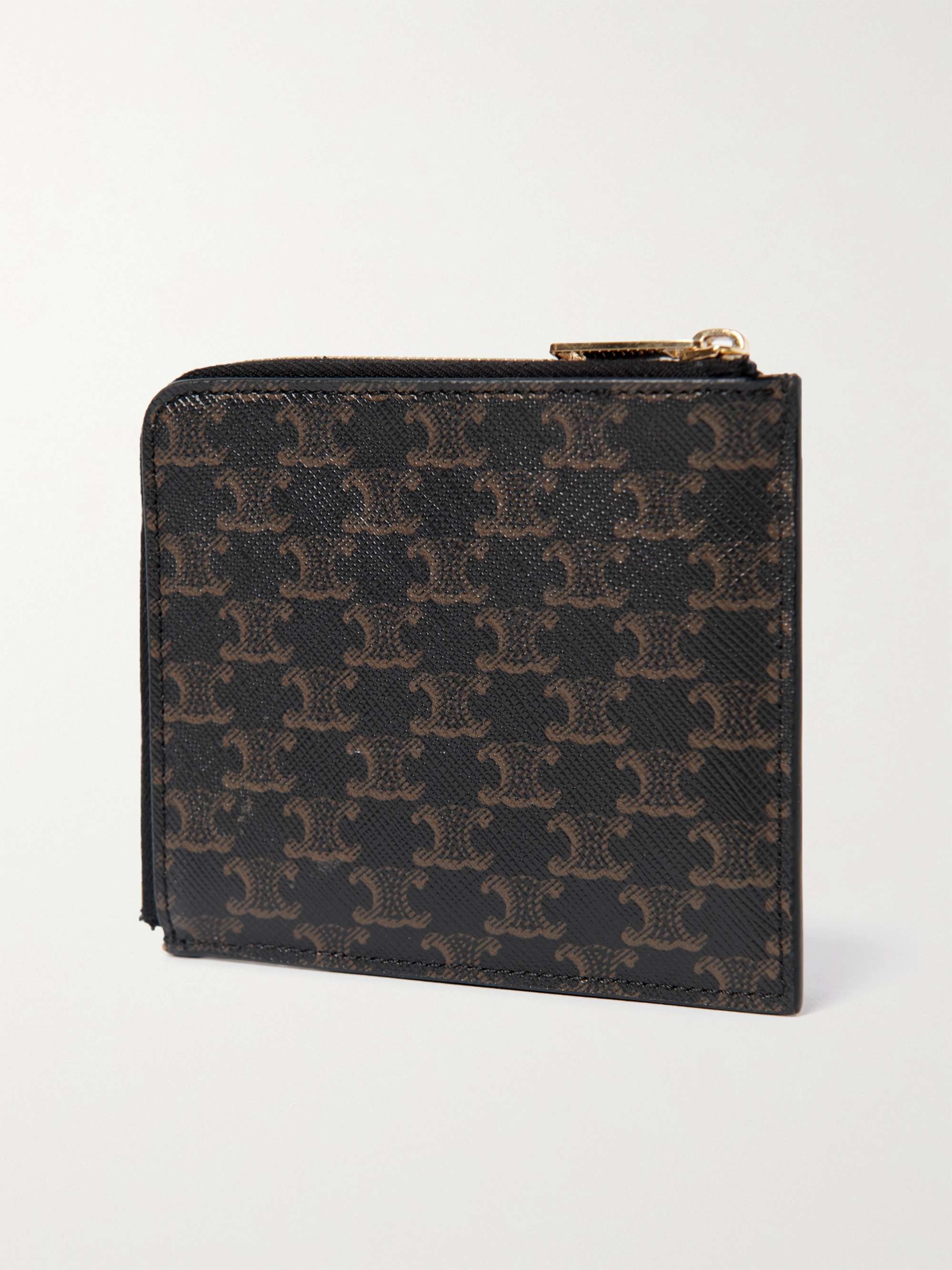 CELINE HOMME Triomphe Logo-Print Coated-Canvas Coin Wallet and Leather Cardholder Set