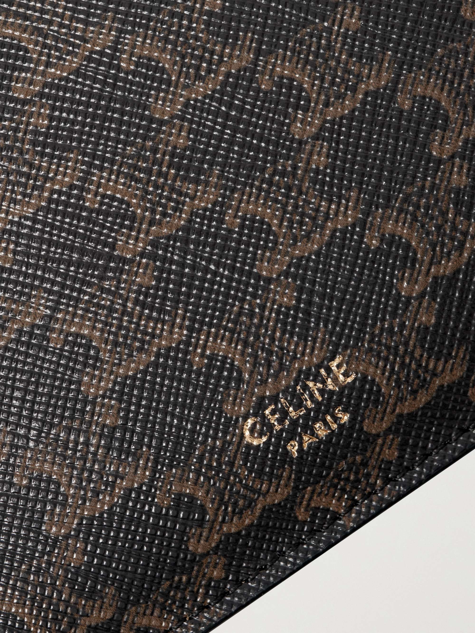 CELINE HOMME Triomphe Logo-Print Coated-Canvas Coin Wallet and Leather Cardholder Set
