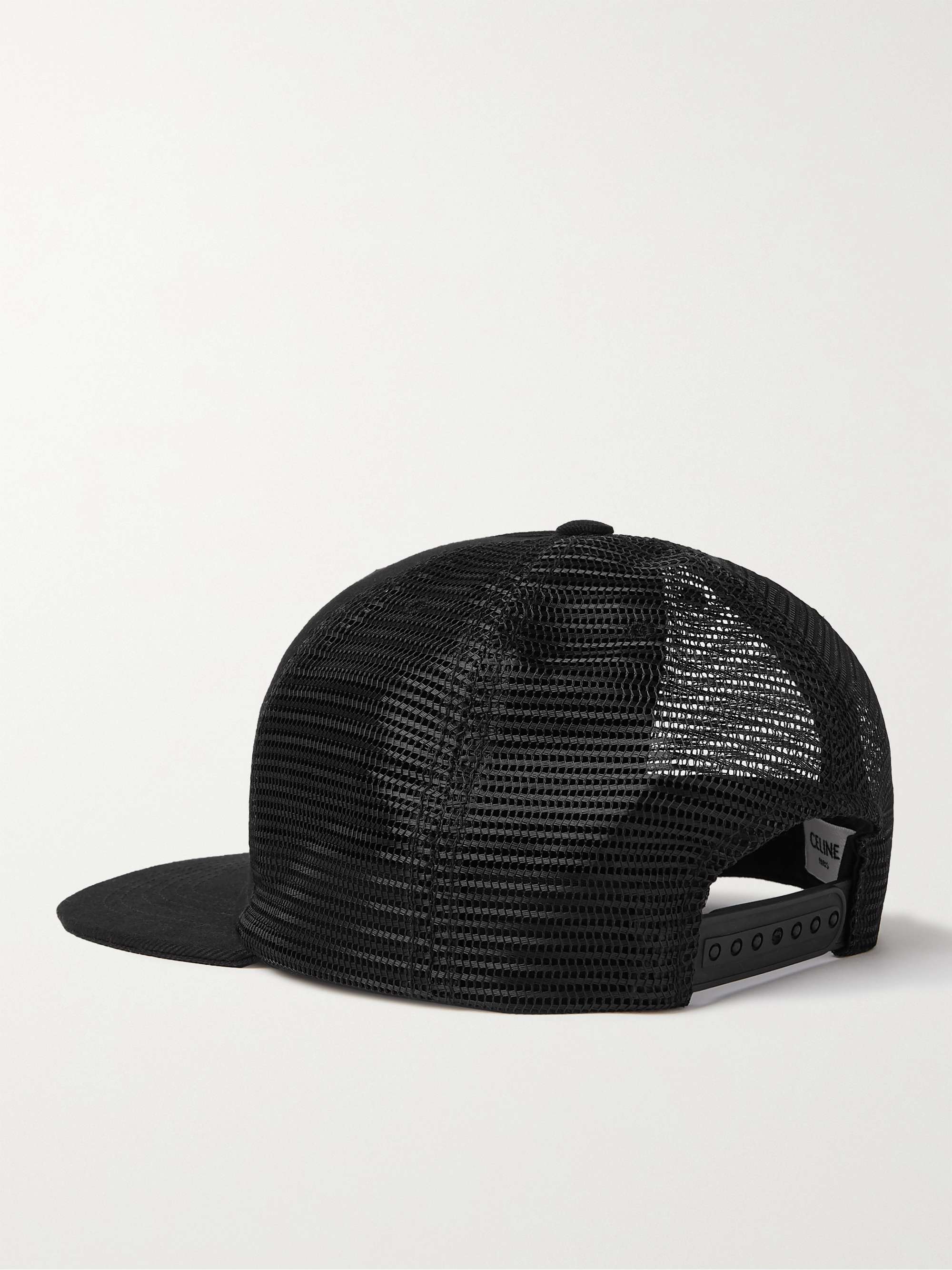 CELINE HOMME Logo-Print Stretch Cotton-Drill and Mesh Baseball Cap