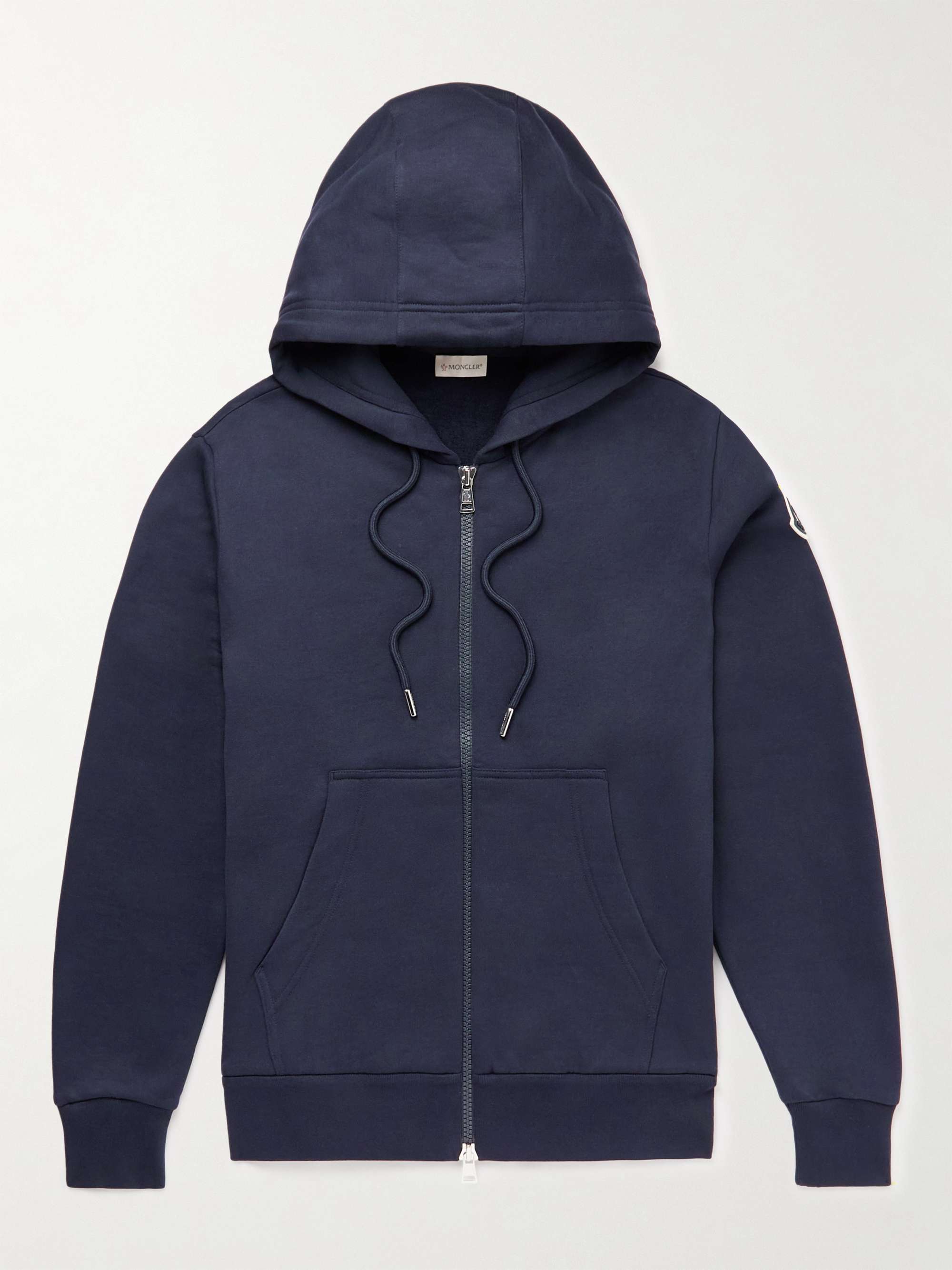 MONCLER Logo-Appliquéd Cotton-Jersey Zip-Up Hoodie