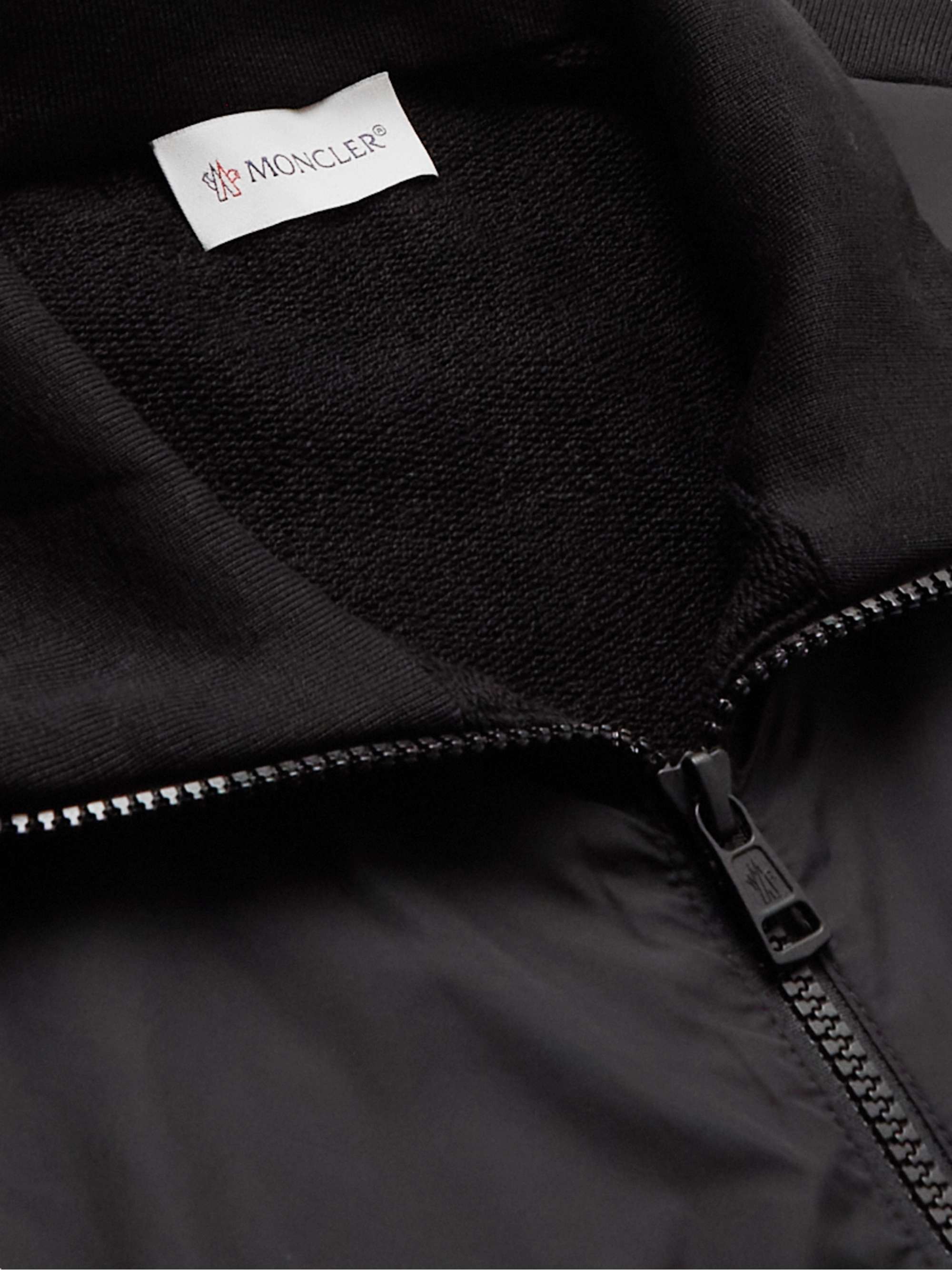 MONCLER Logo-Appliquéd Cotton-Jersey and Shell Track Jacket