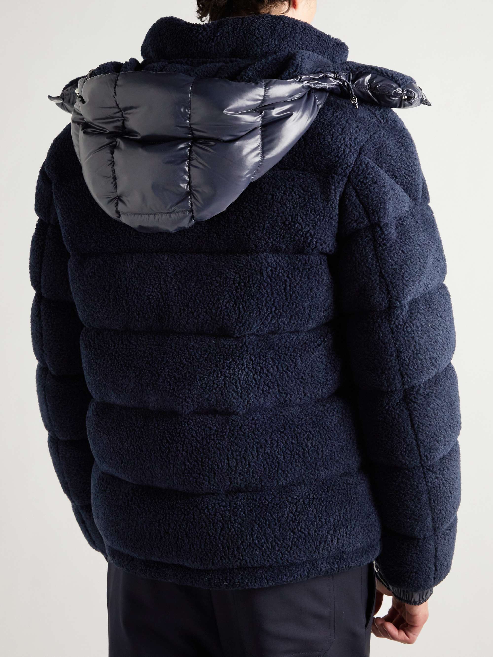 MONCLER Michon Quilted Sherpa and Nylon Down Jacket