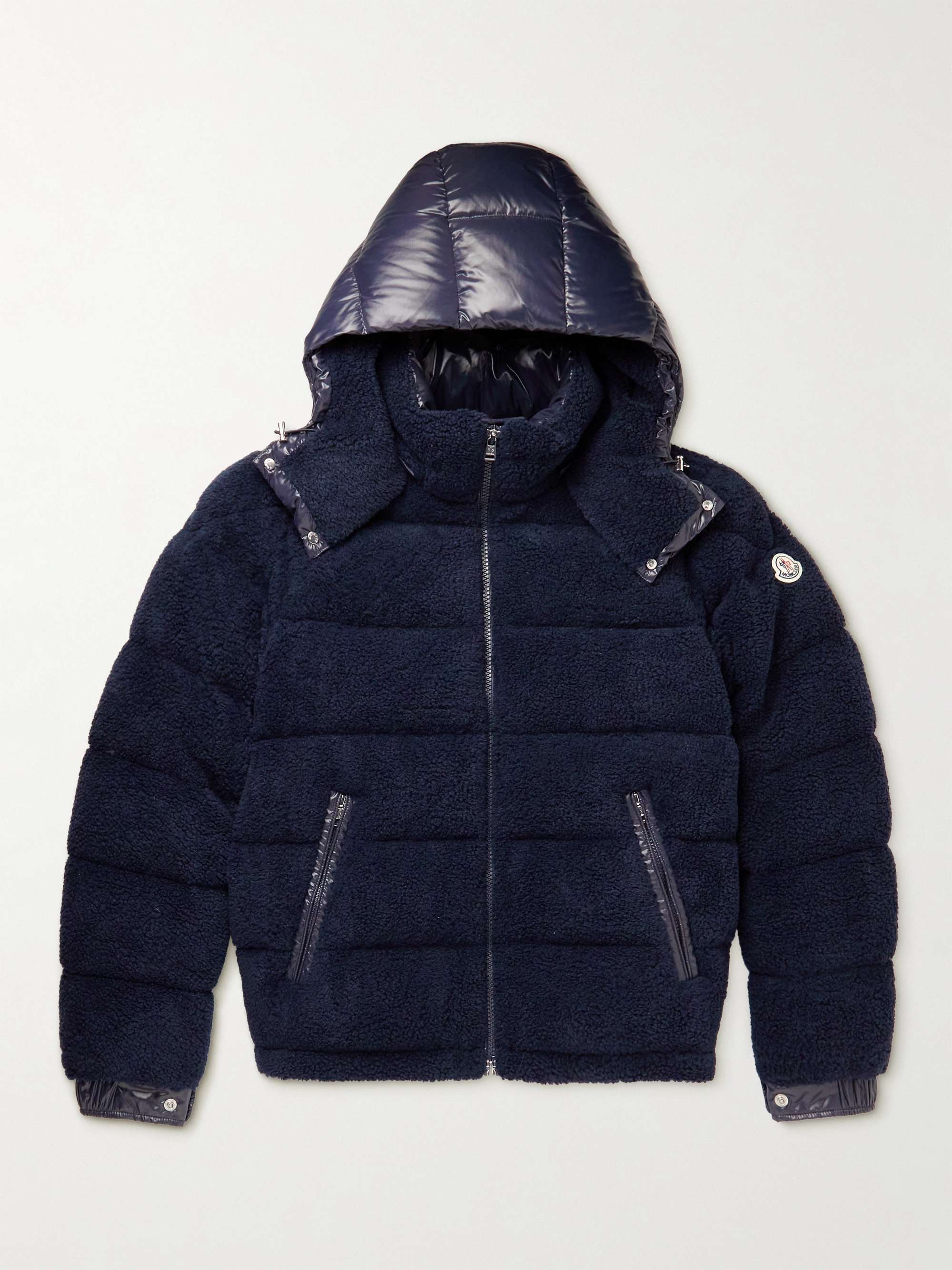 MONCLER Michon Quilted Sherpa and Nylon Down Jacket