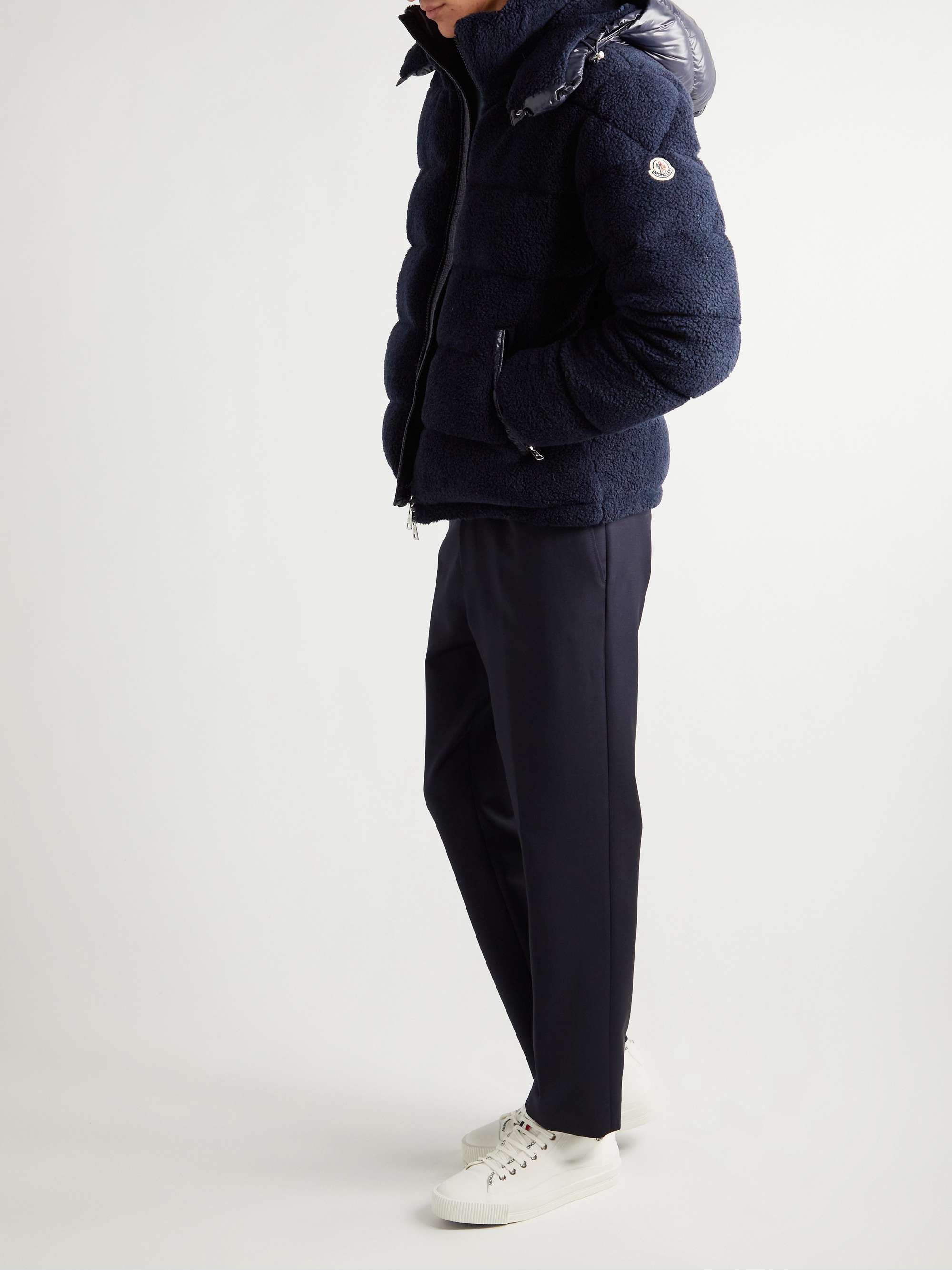 MONCLER Michon Quilted Sherpa and Nylon Down Jacket