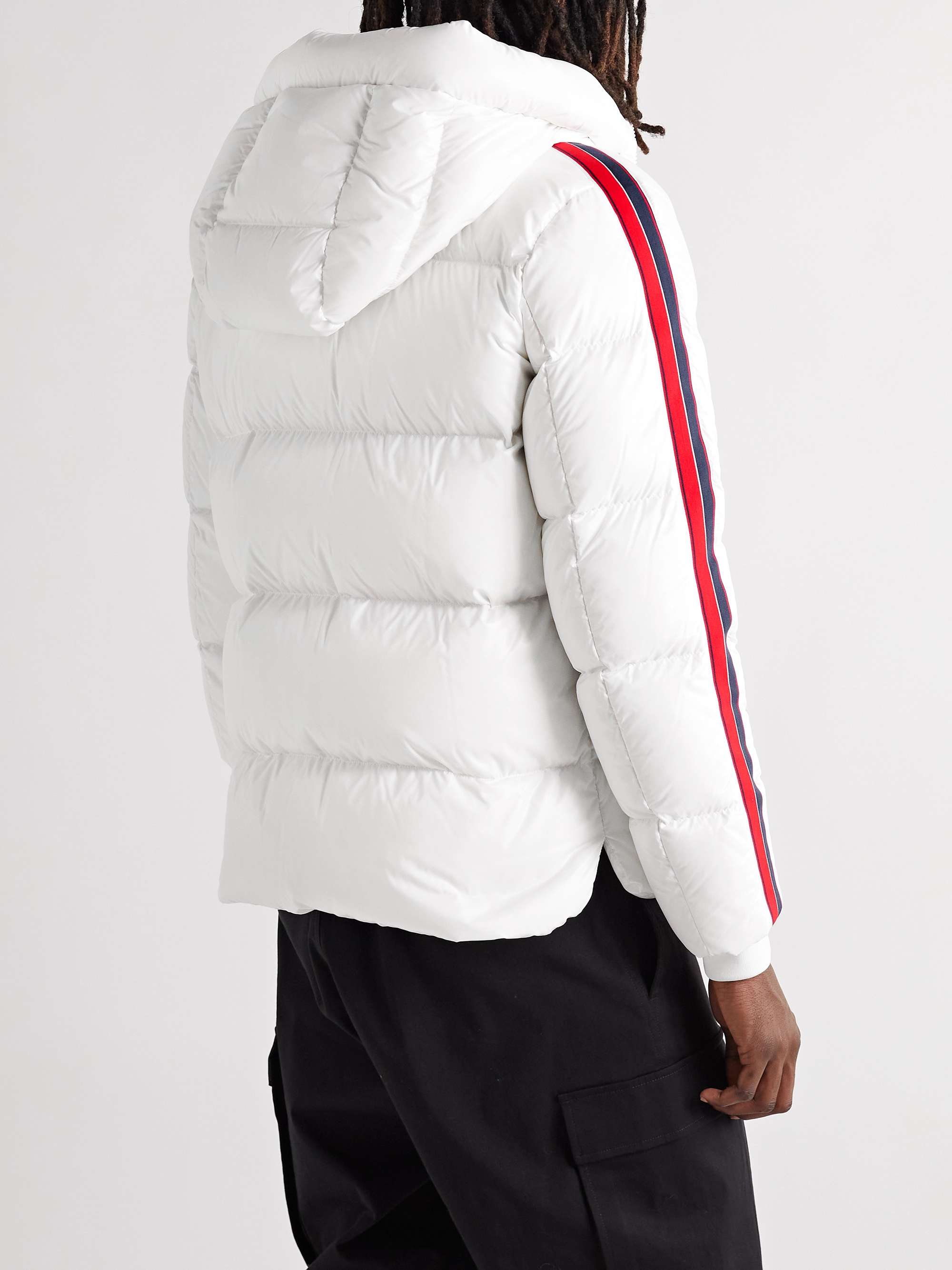 MONCLER Dincer Striped Quilted Nylon Hooded Down Jacket