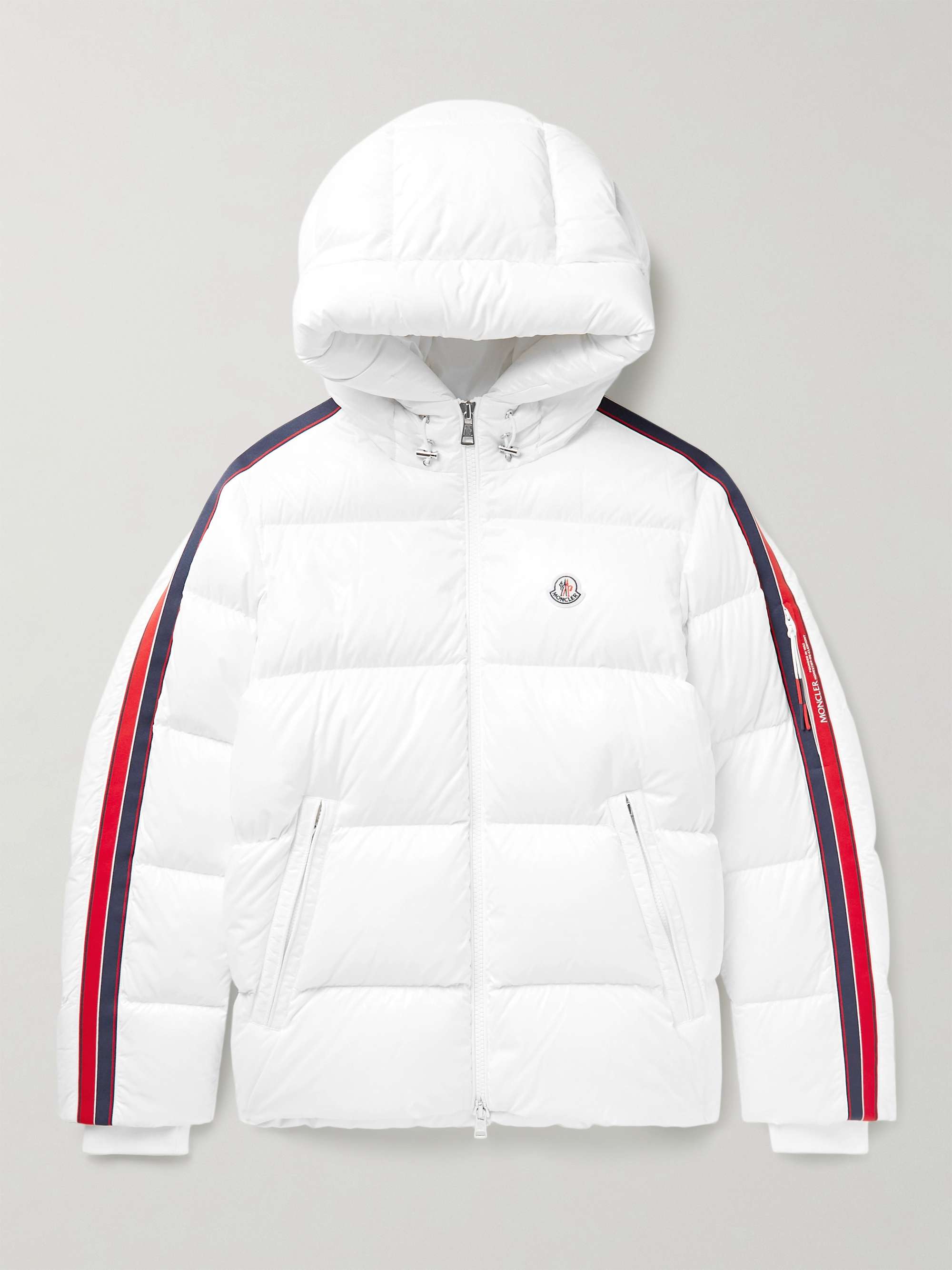 MONCLER Dincer Striped Quilted Nylon Hooded Down Jacket