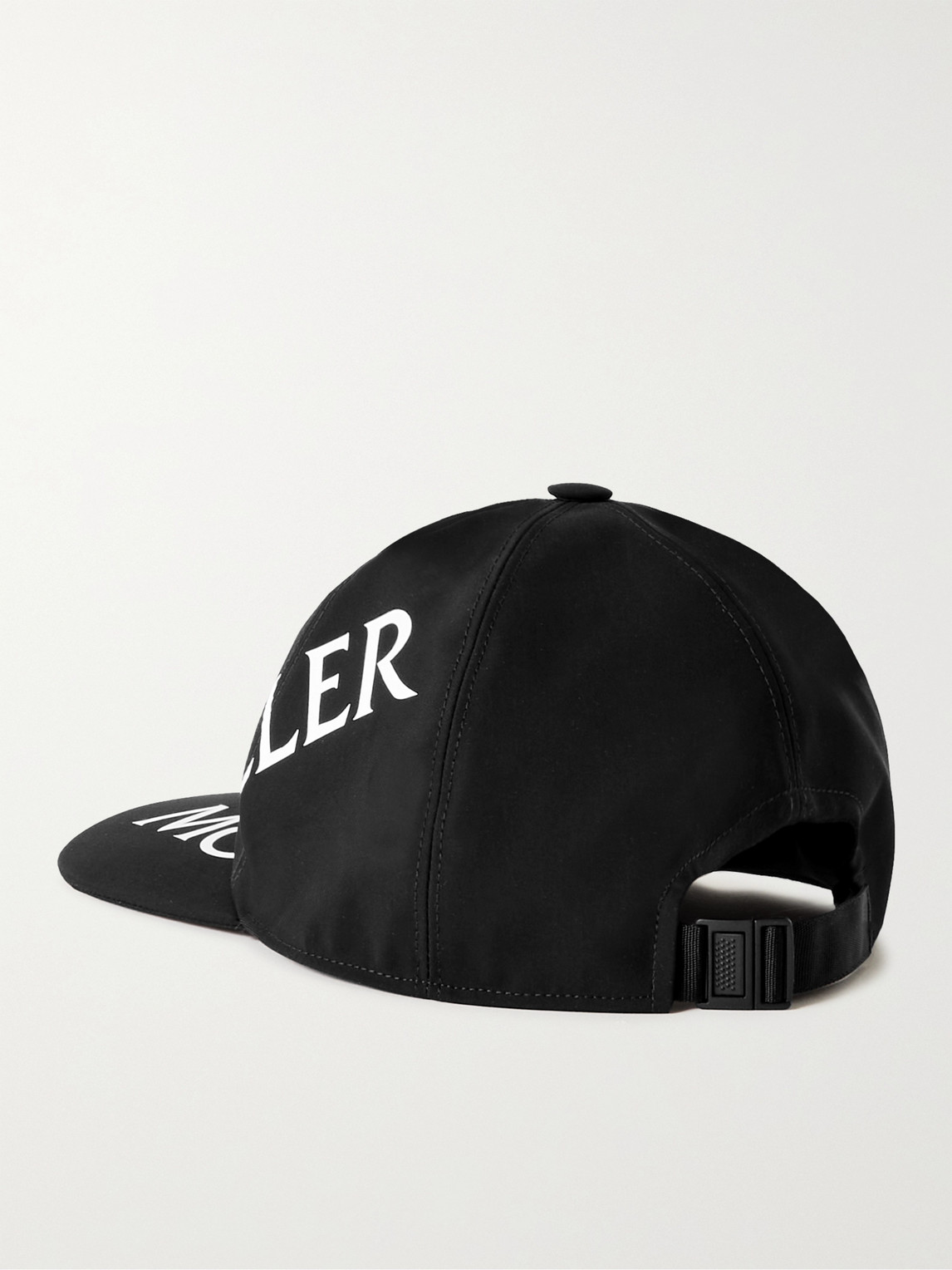 Shop Moncler Logo-print Shell Baseball Cap In Black