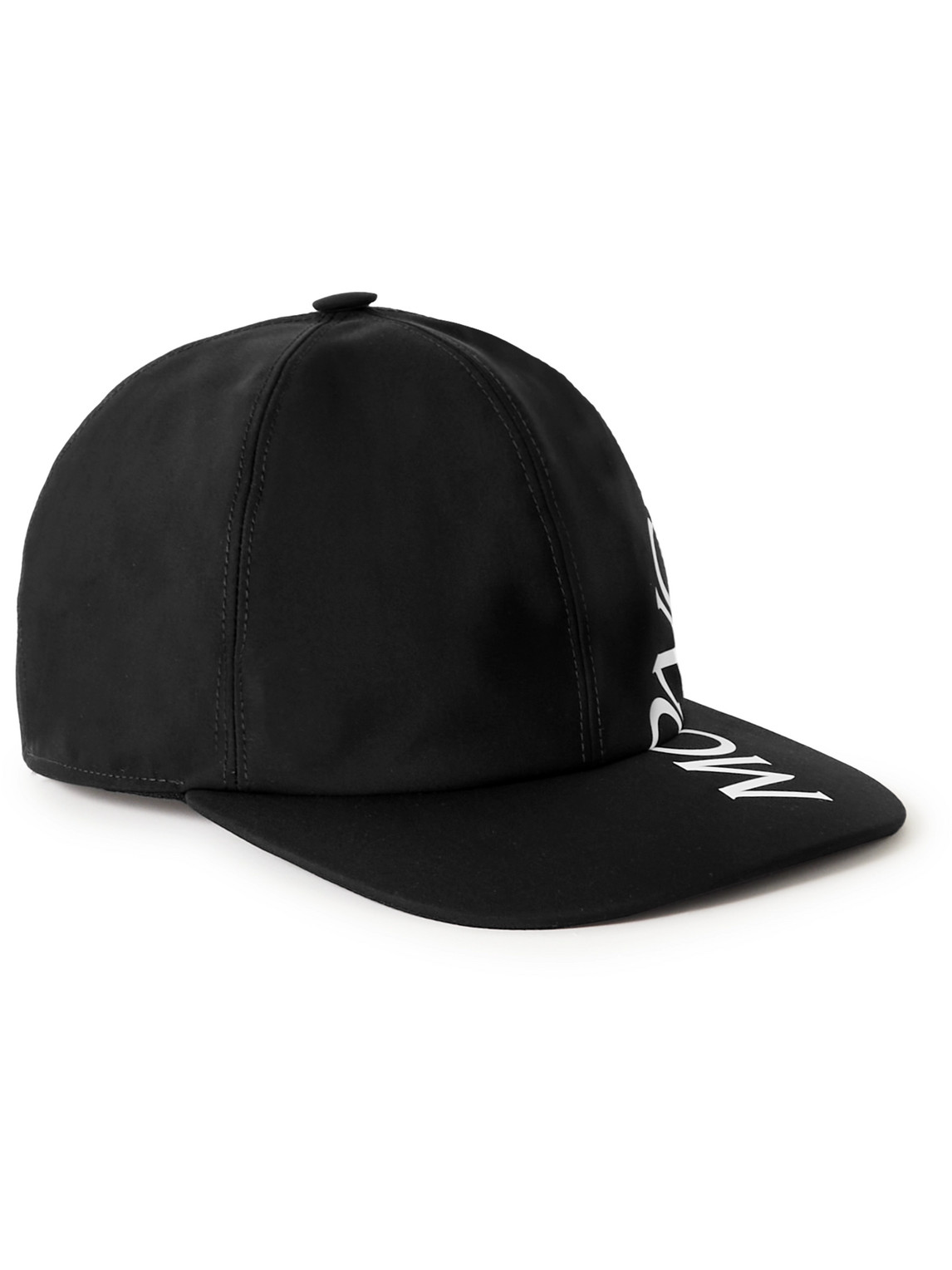 Shop Moncler Logo-print Shell Baseball Cap In Black