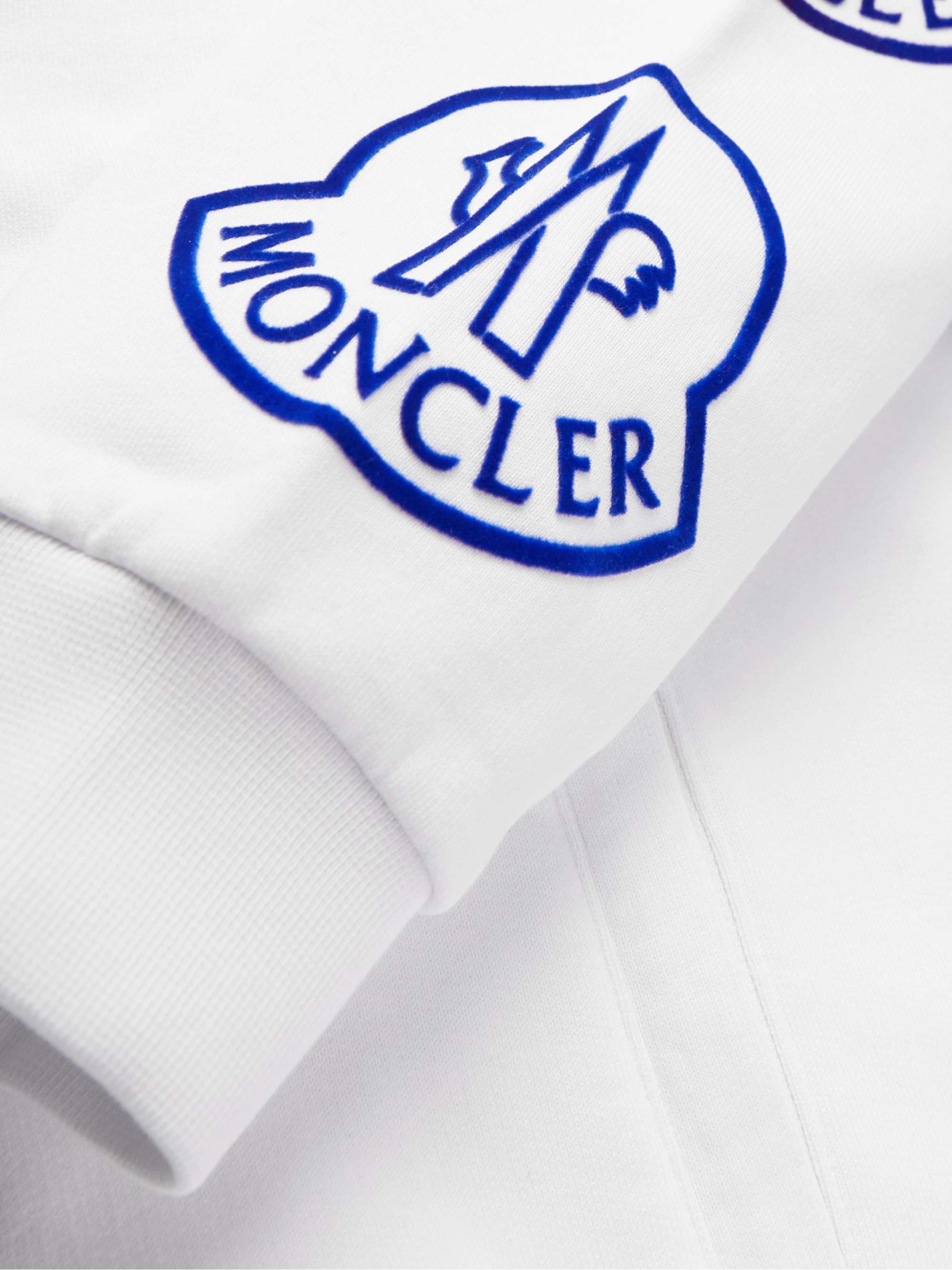 MONCLER Logo-Flocked Cotton-Jersey Zip-Up Sweatshirt