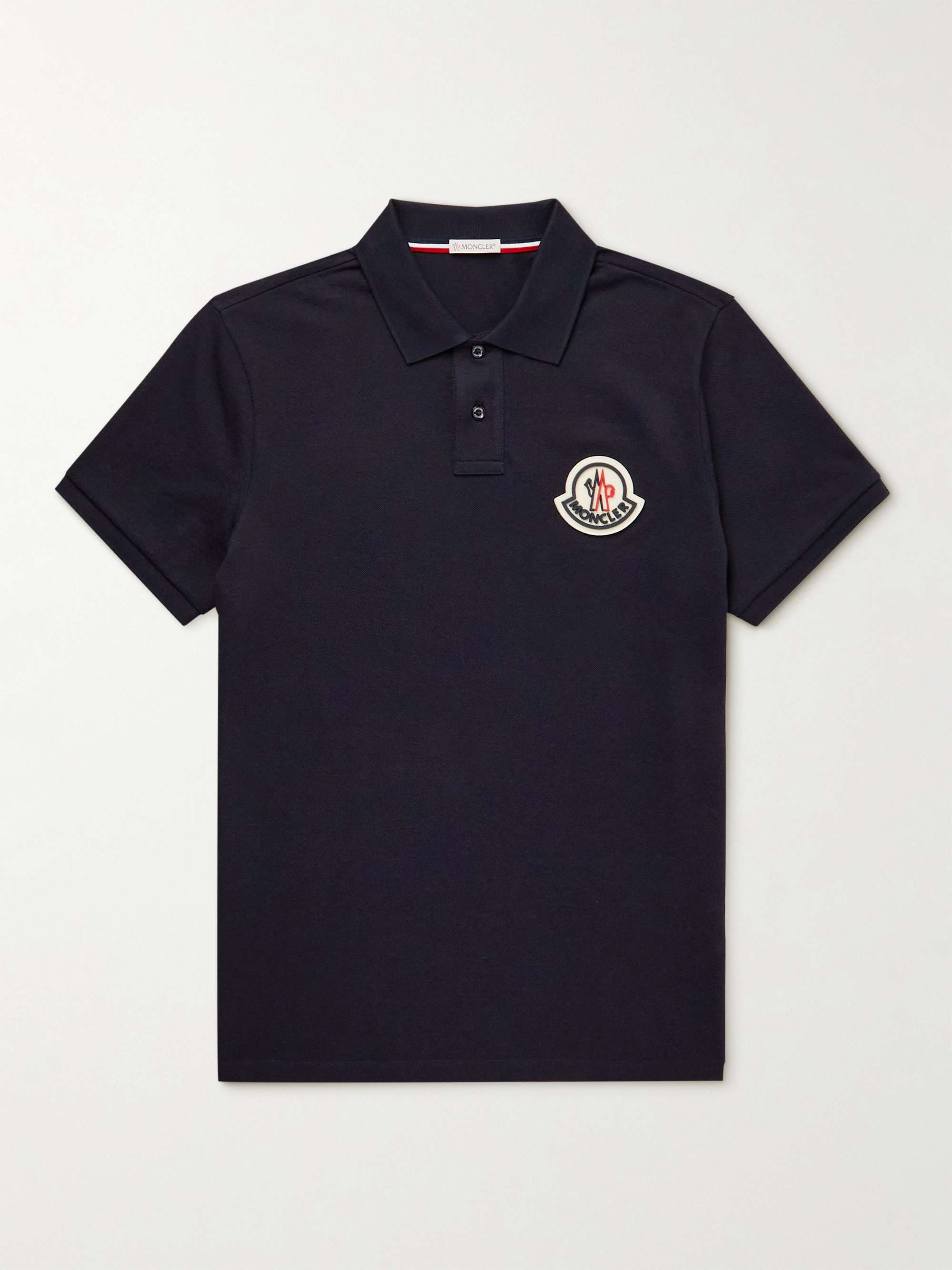 MONCLER Slim-Fit Logo-Appliquéd Cotton-Piqué Polo Shirt
