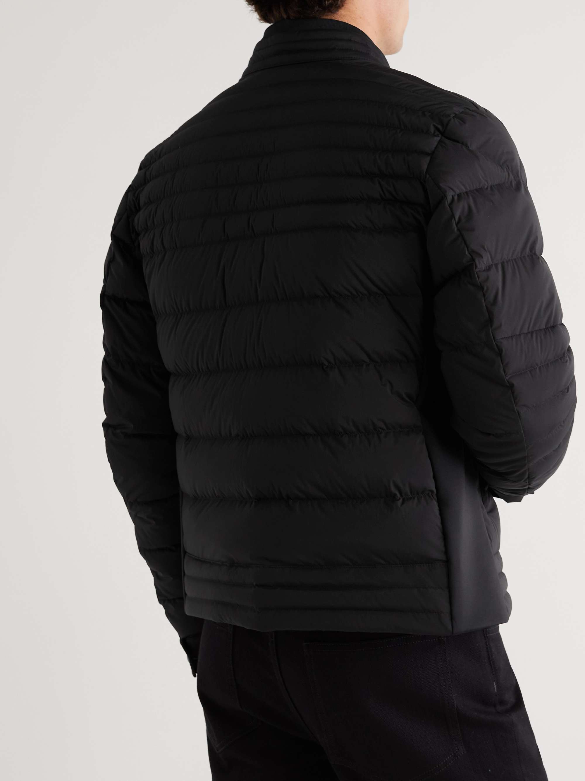 MONCLER Pires Logo-Appliquéd Quilted Shell Down Biker Jacket