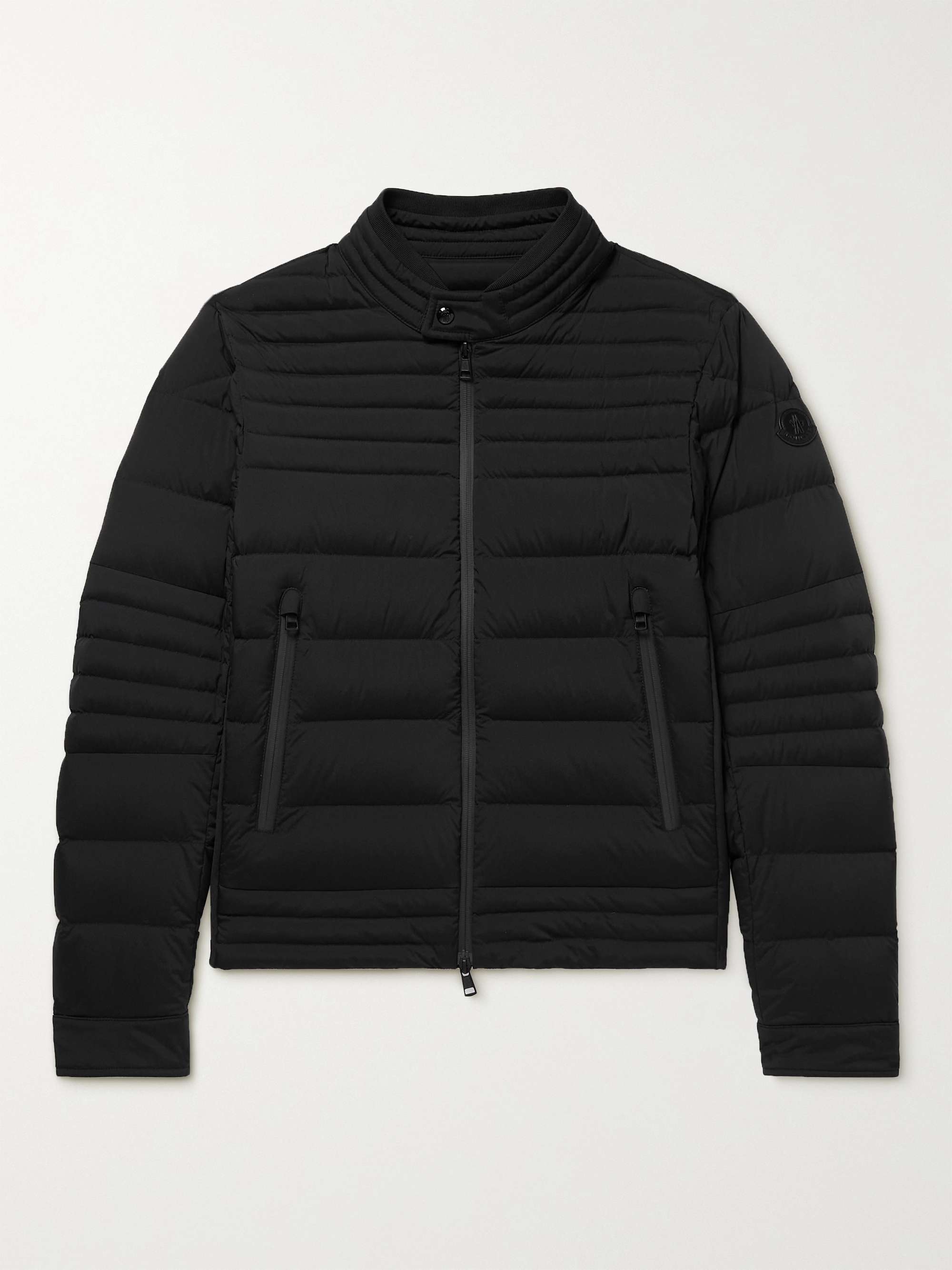 MONCLER Pires Logo-Appliquéd Quilted Shell Down Biker Jacket