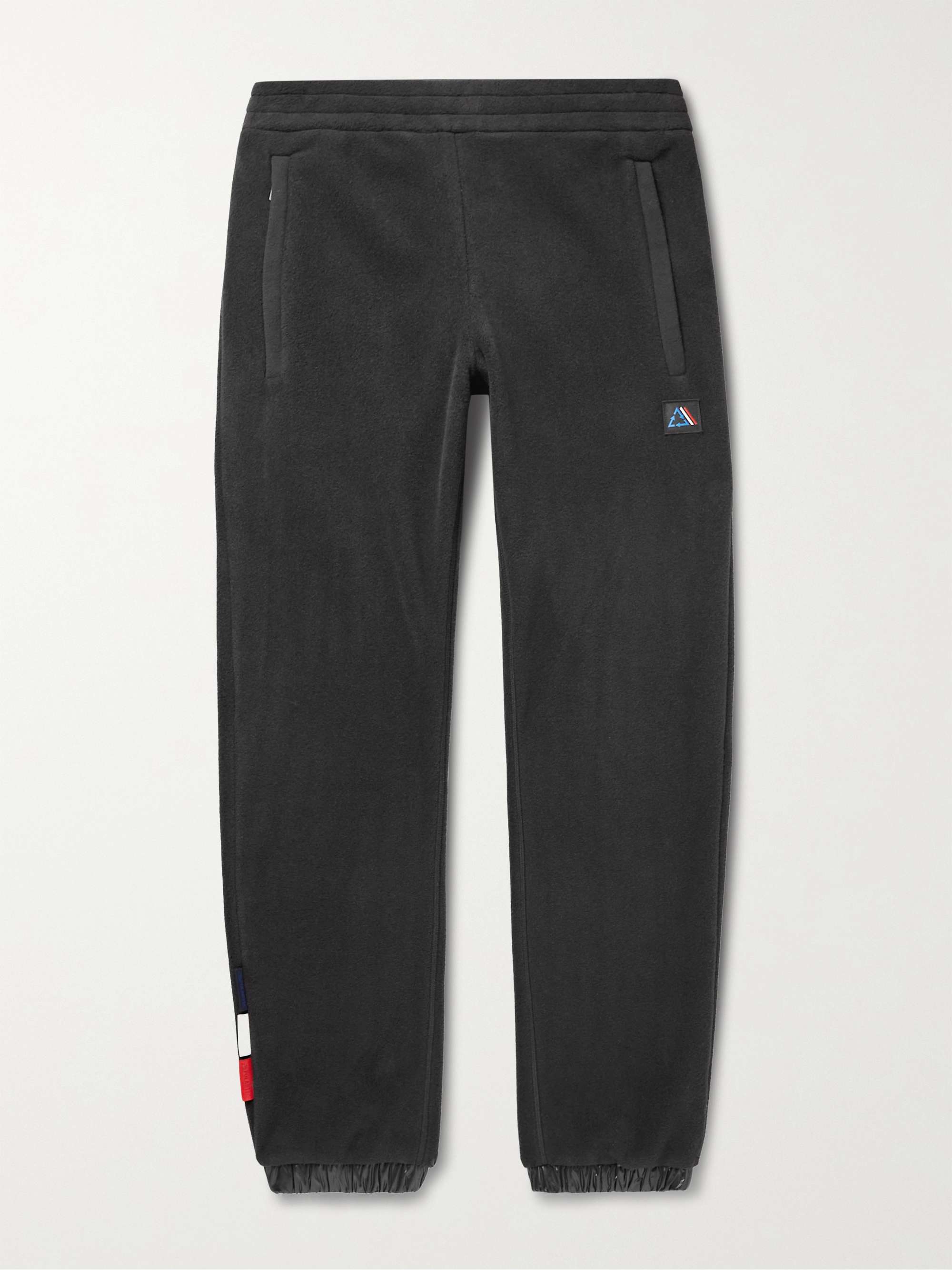 MONCLER Tapered Shell-Trimmed Polartec Fleece Sweatpants