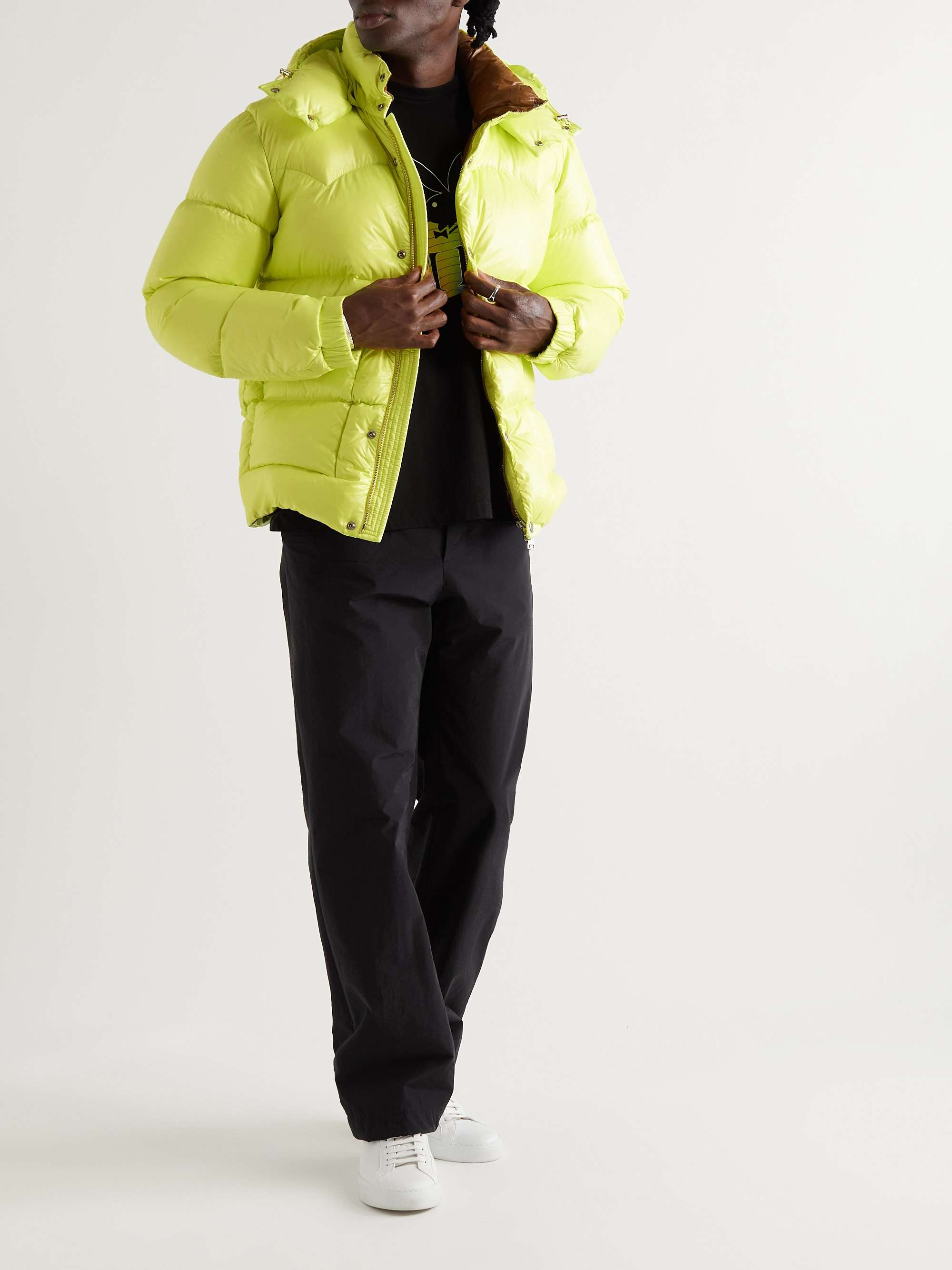 MONCLER Coutard Quilted Glossed-Shell Hooded Down Jacket