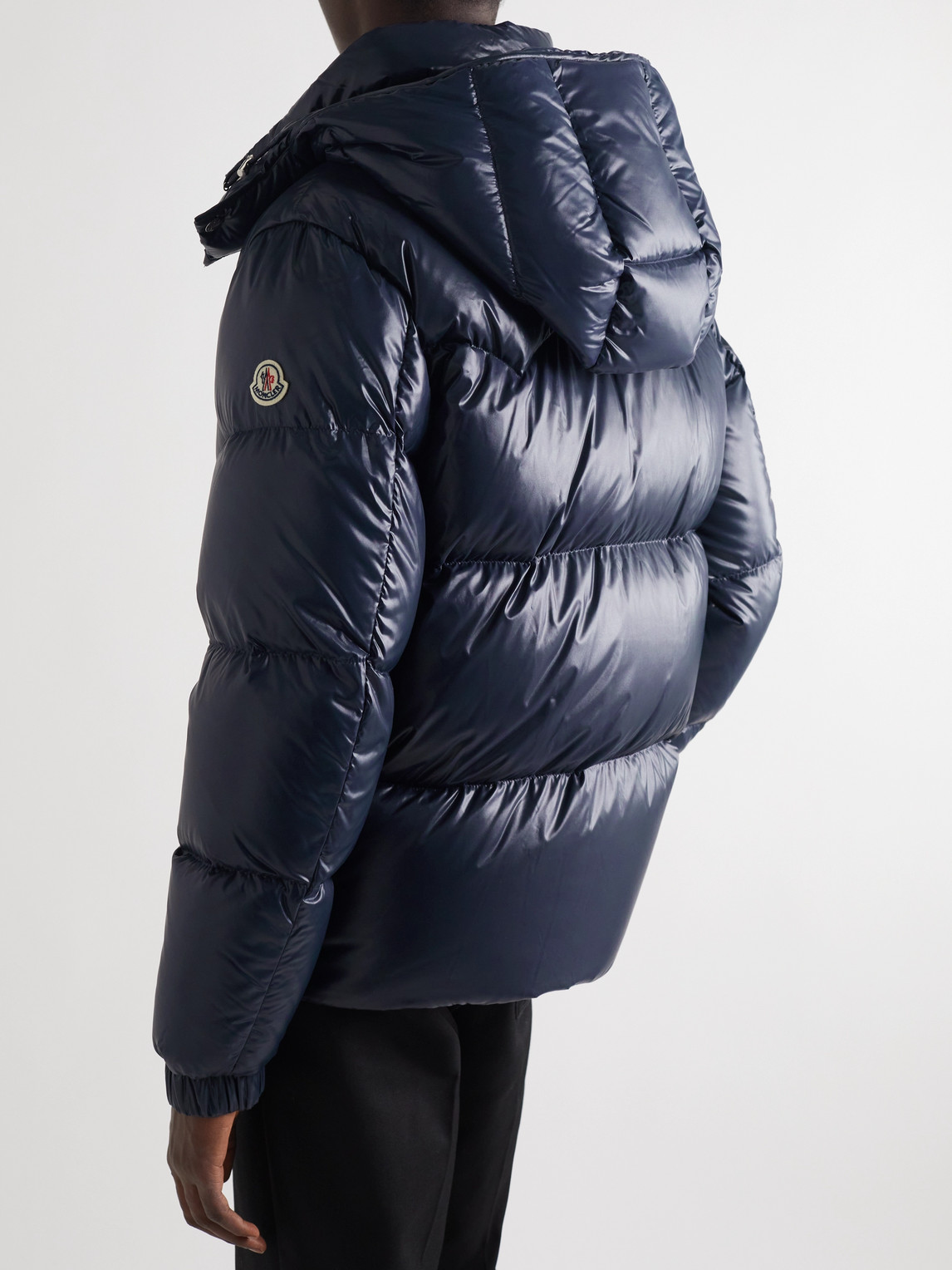 Shop Moncler Coutard Quilted Glossed-shell Hooded Down Jacket In Blue