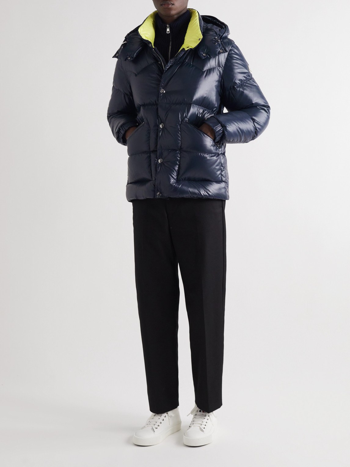 MONCLER COUTARD QUILTED GLOSSED-SHELL HOODED DOWN JACKET