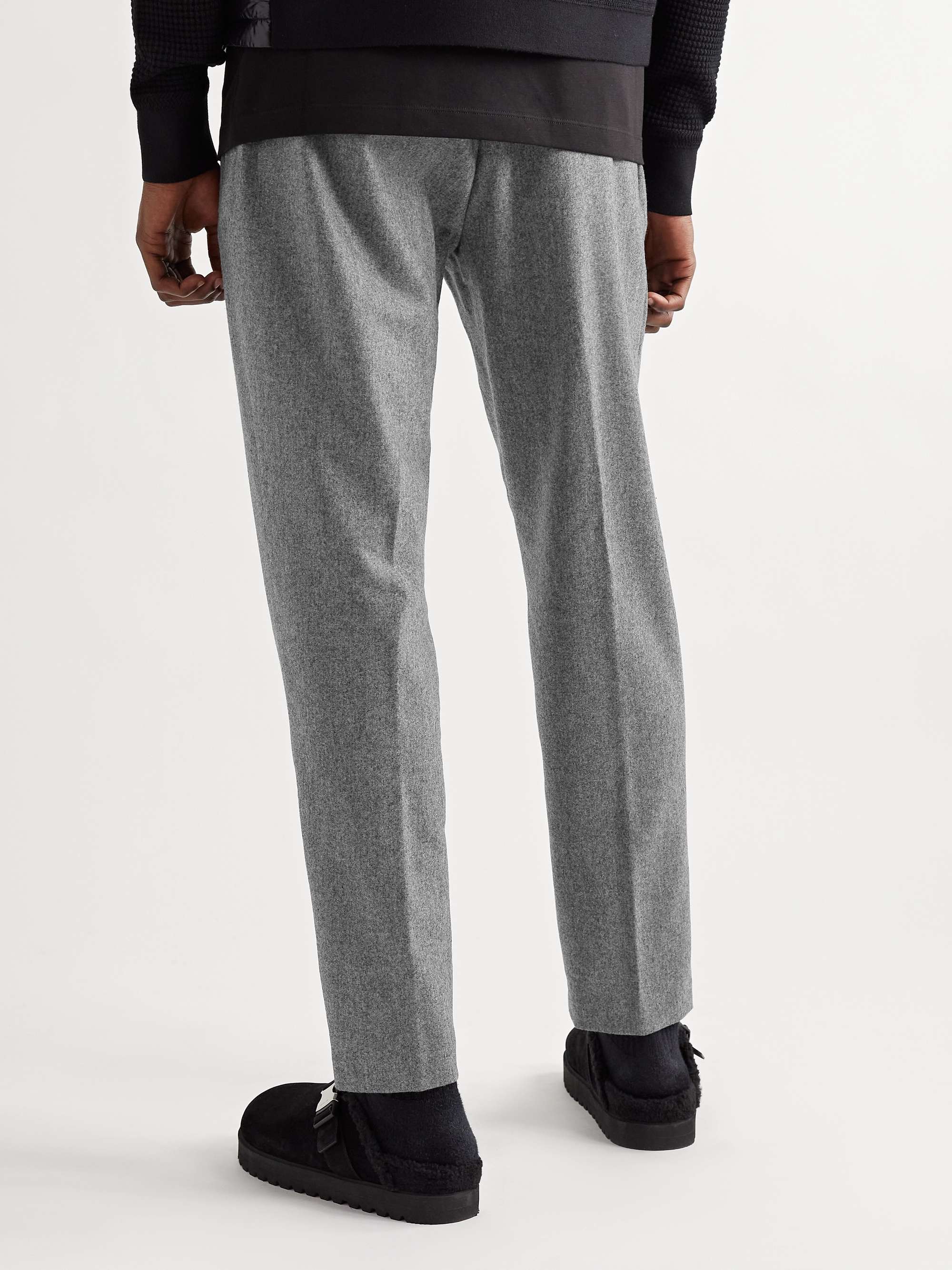MONCLER Tapered Virgin Wool-Flannel Drawstring Trousers