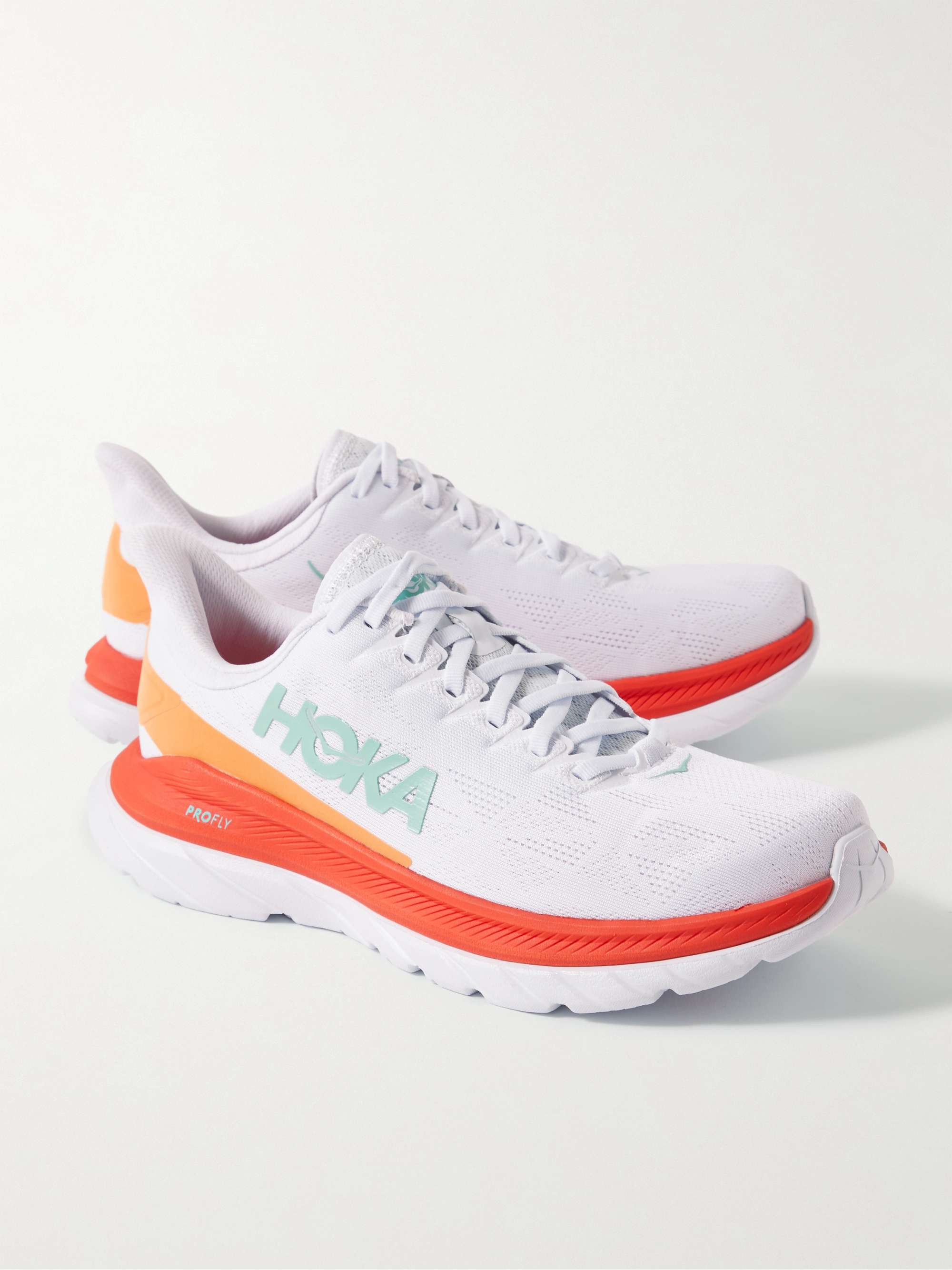 HOKA Mach 4 Rubber-Trimmed Mesh Running Sneakers
