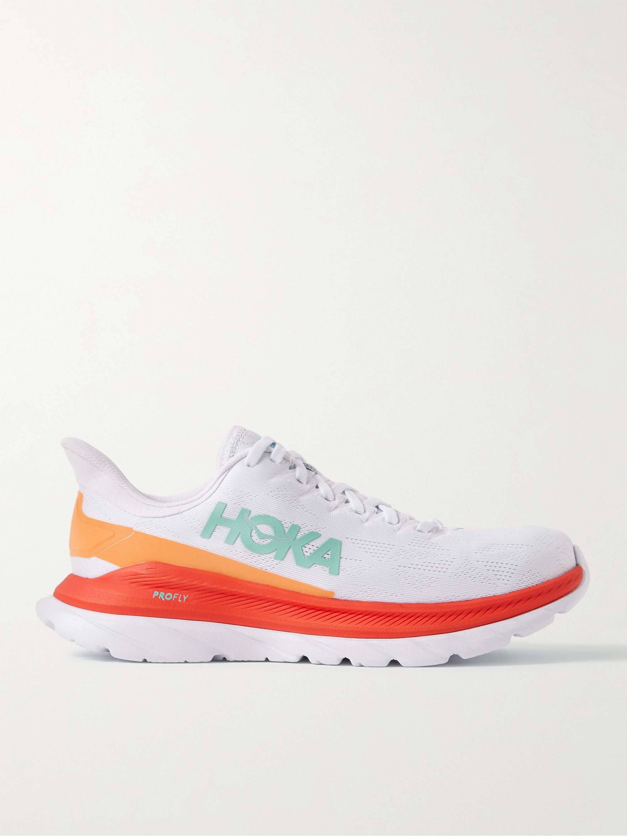 HOKA ONE ONE Mach 4 Rubber-Trimmed Mesh Running Sneakers for Men | MR ...