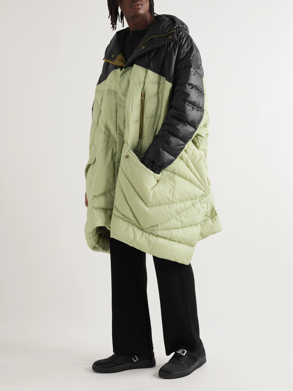 Shop Moncler Genius 2 Moncler 1952 Kodiara Oversized Quilted Recycled Nylon-ripstop Hooded Down Jacket In Green