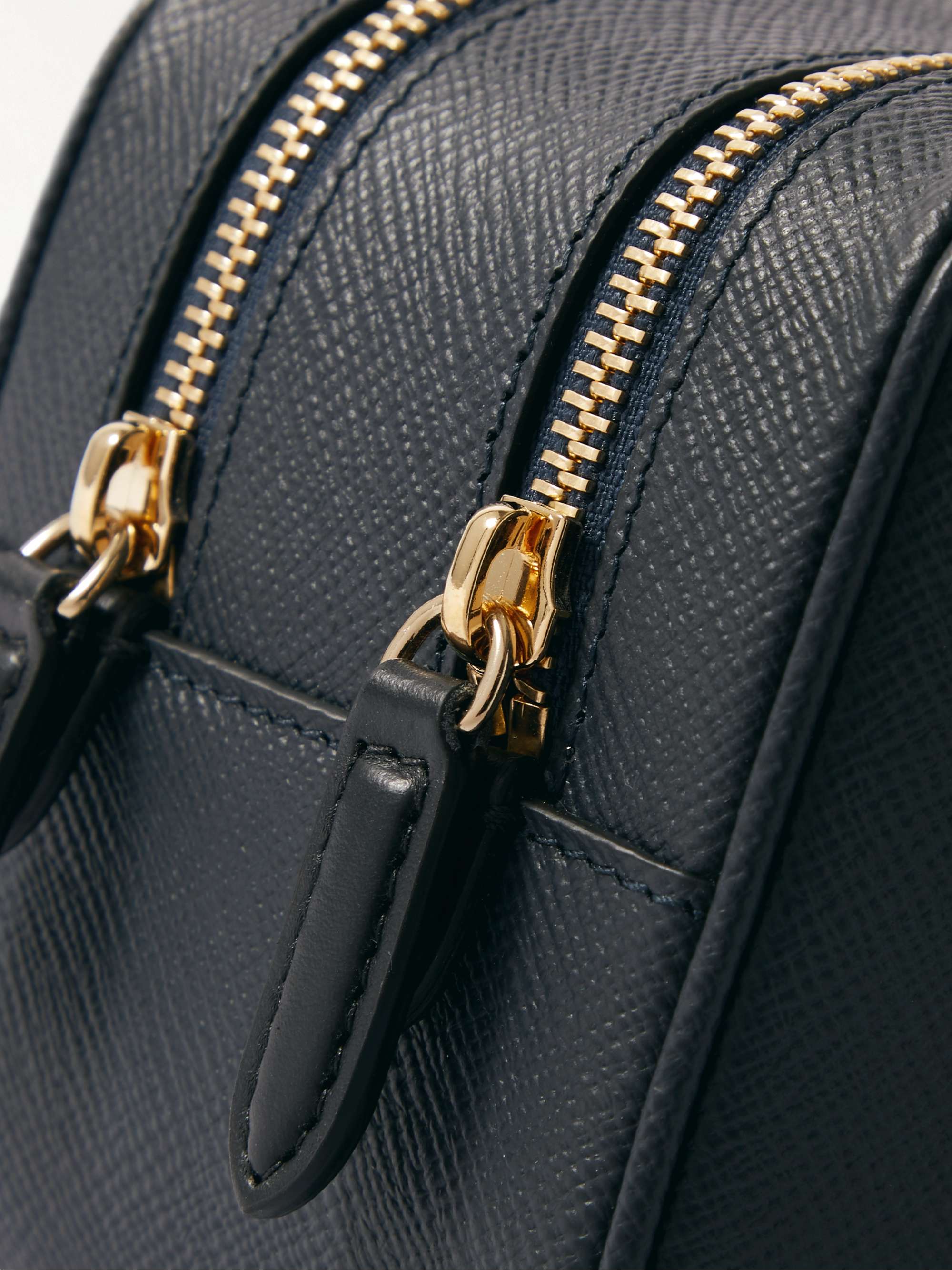 SMYTHSON Panama Cross-Grain Leather Wash Bag