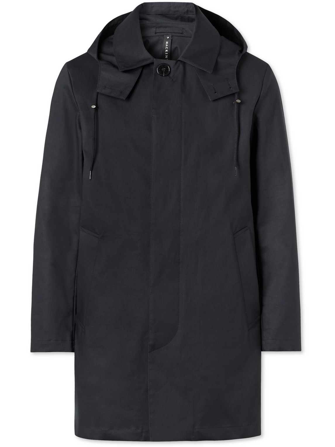 Mackintosh Cambridge Bonded Cotton Hooded Trench Coat In Black