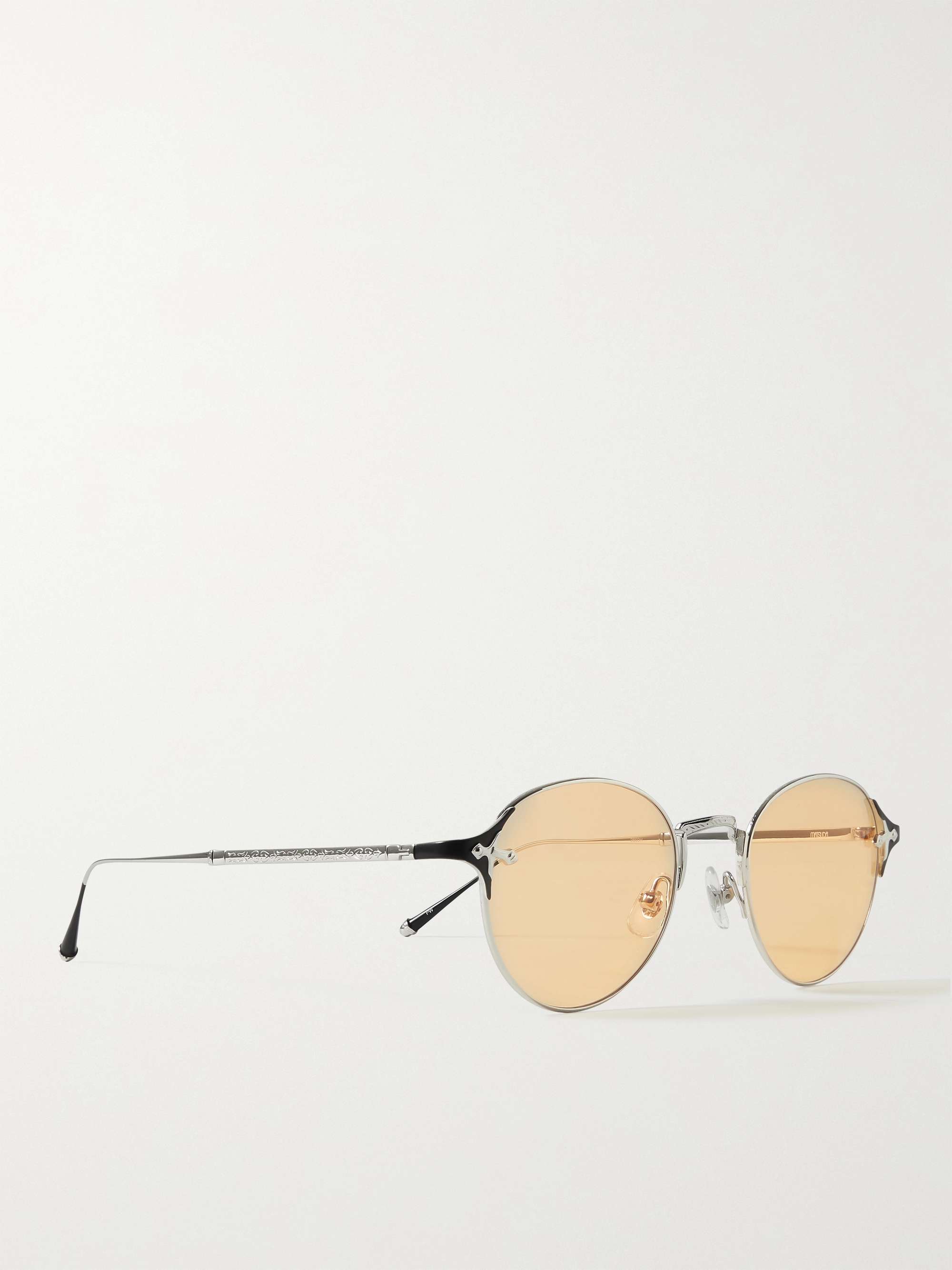 MATSUDA Round-Frame Silver-Tone Titanium Sunglasses
