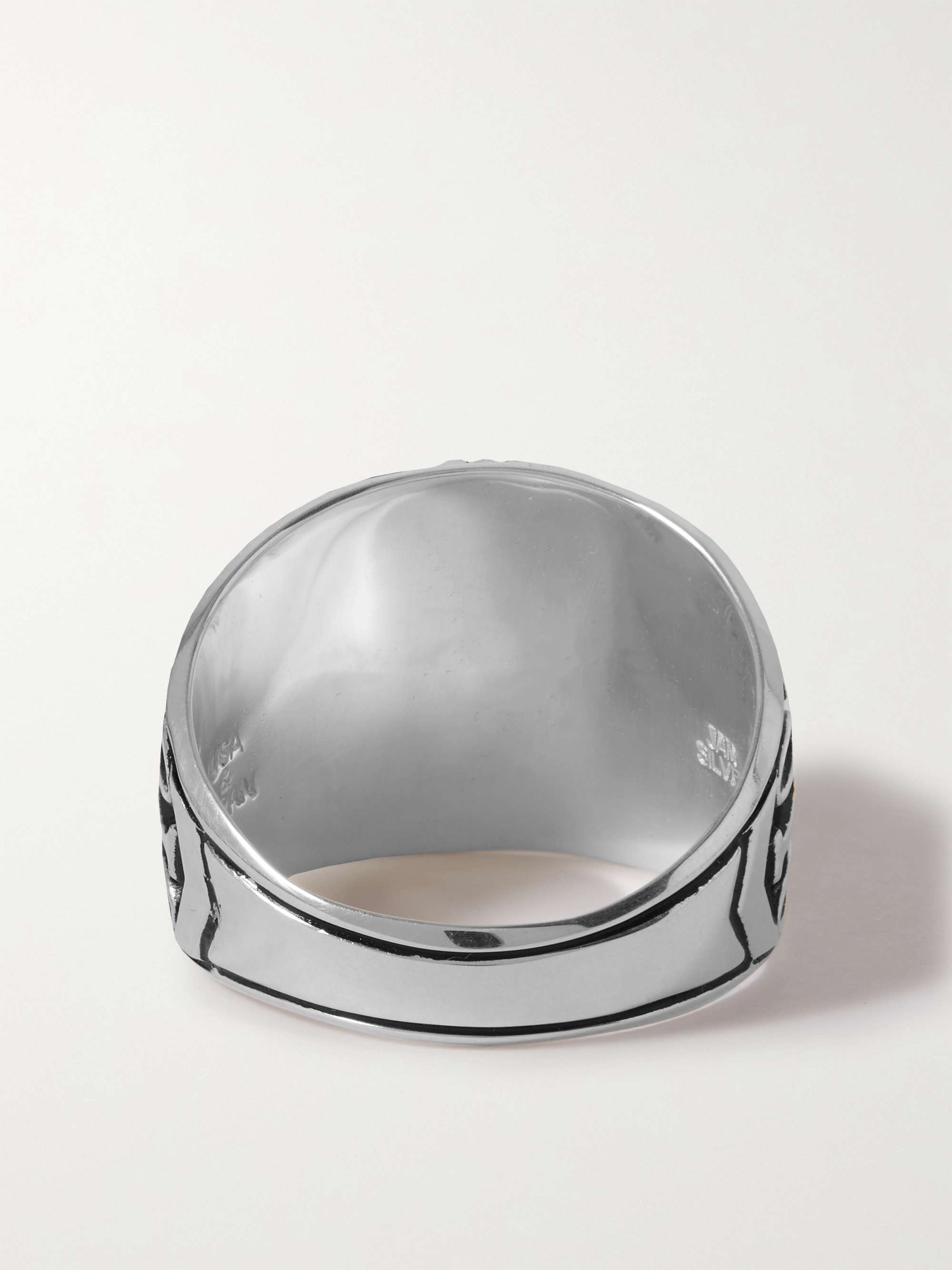 JAM HOMEMADE College M Sterling Silver Onyx Ring