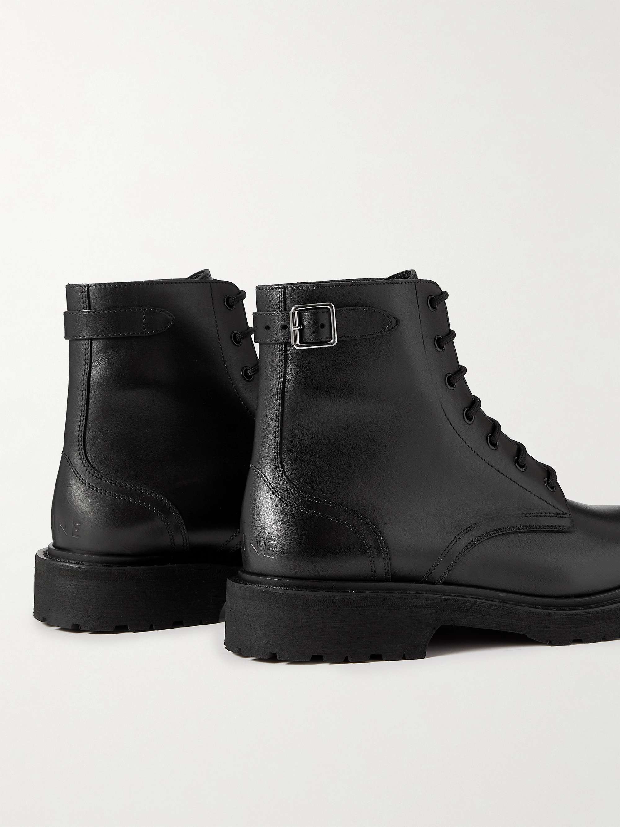 CELINE HOMME Ranger Studded Leather Boots