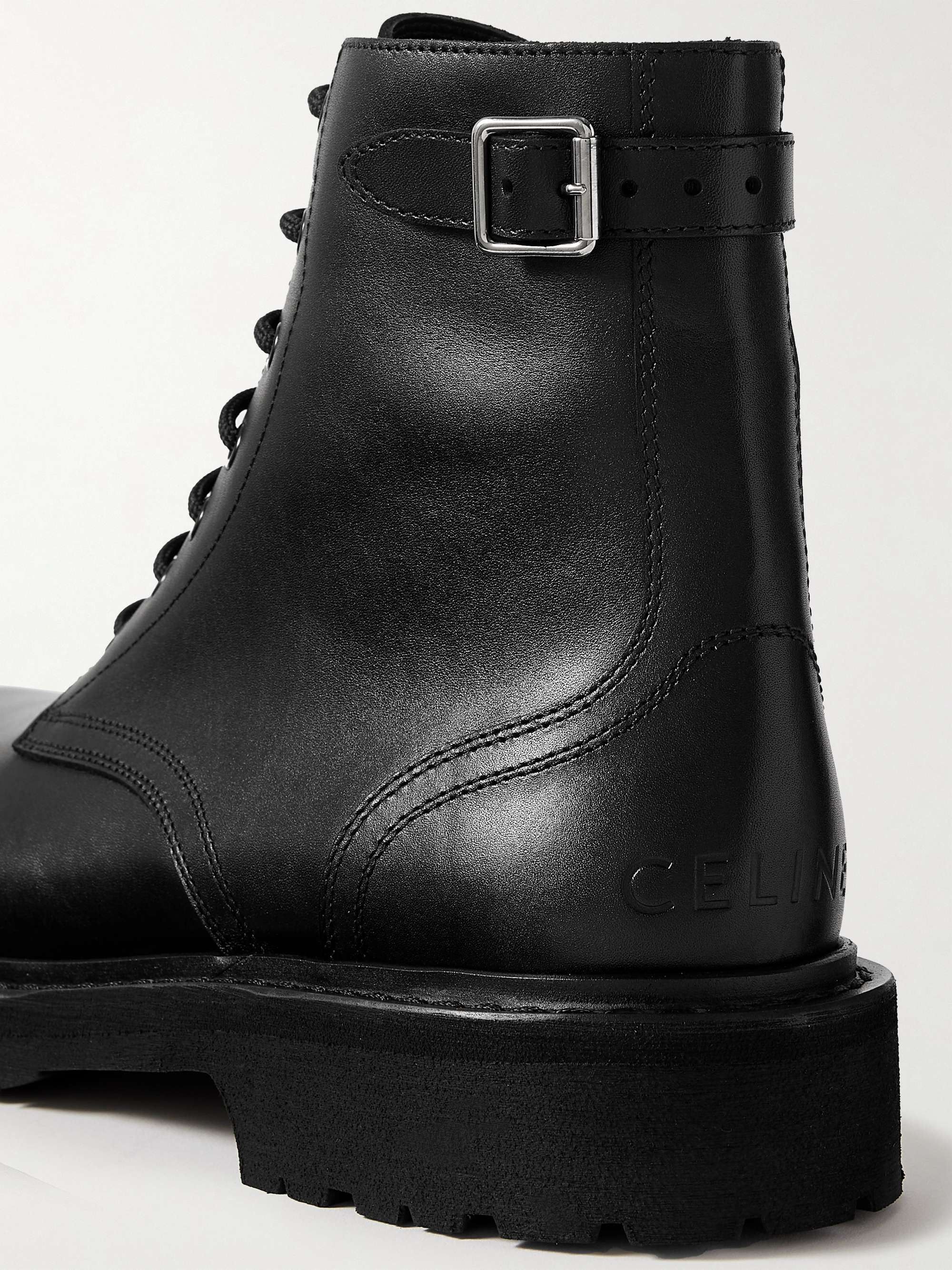 CELINE HOMME Ranger Studded Leather Boots
