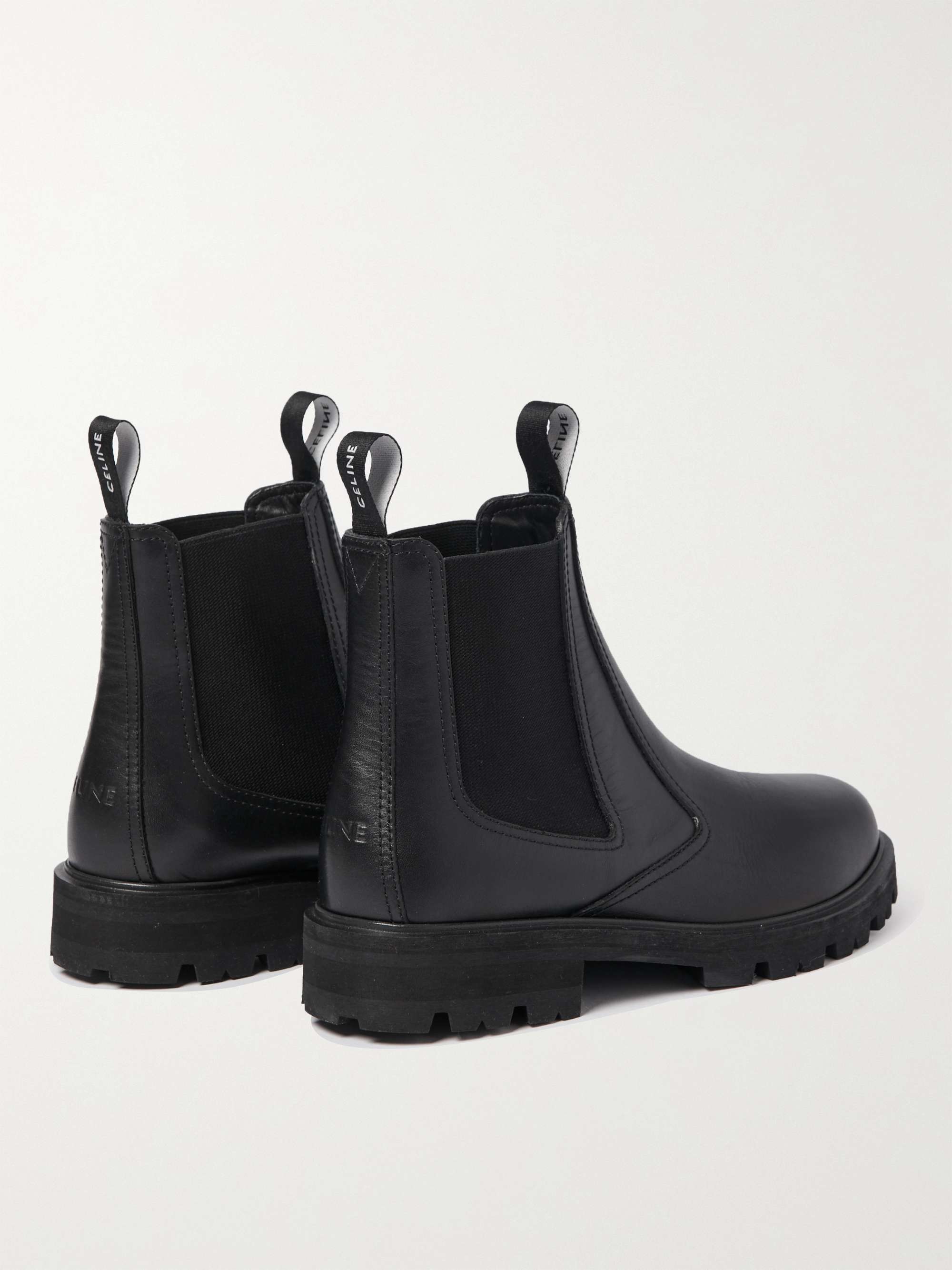 CELINE HOMME Margaret Waxed-Leather Chelsea Boots