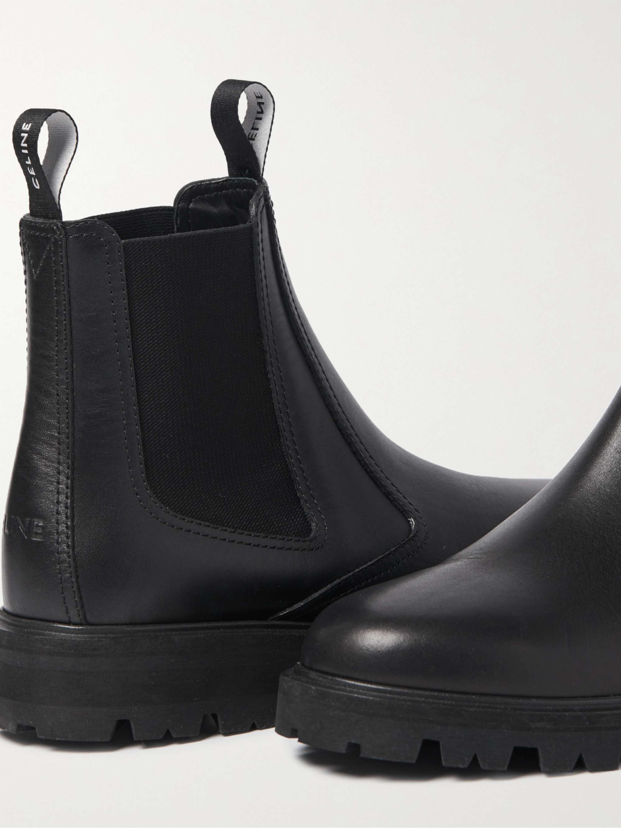 CELINE HOMME Margaret Waxed-Leather Chelsea Boots