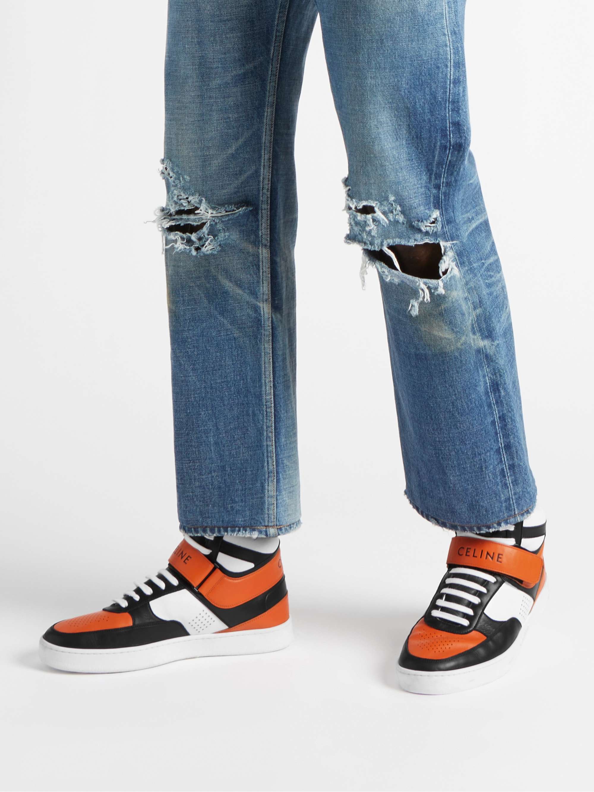 CELINE CT-03 Leather High-Top Sneakers